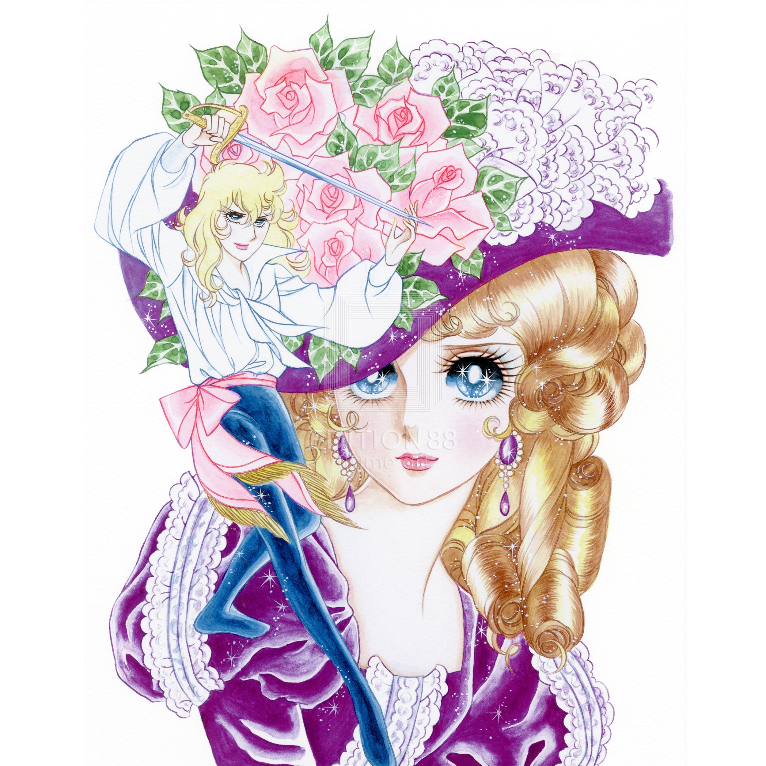 「ベルサイユのばら」版画15 / 池田理代子(直筆サイン入り / 限定180枚) 版画 Edition88