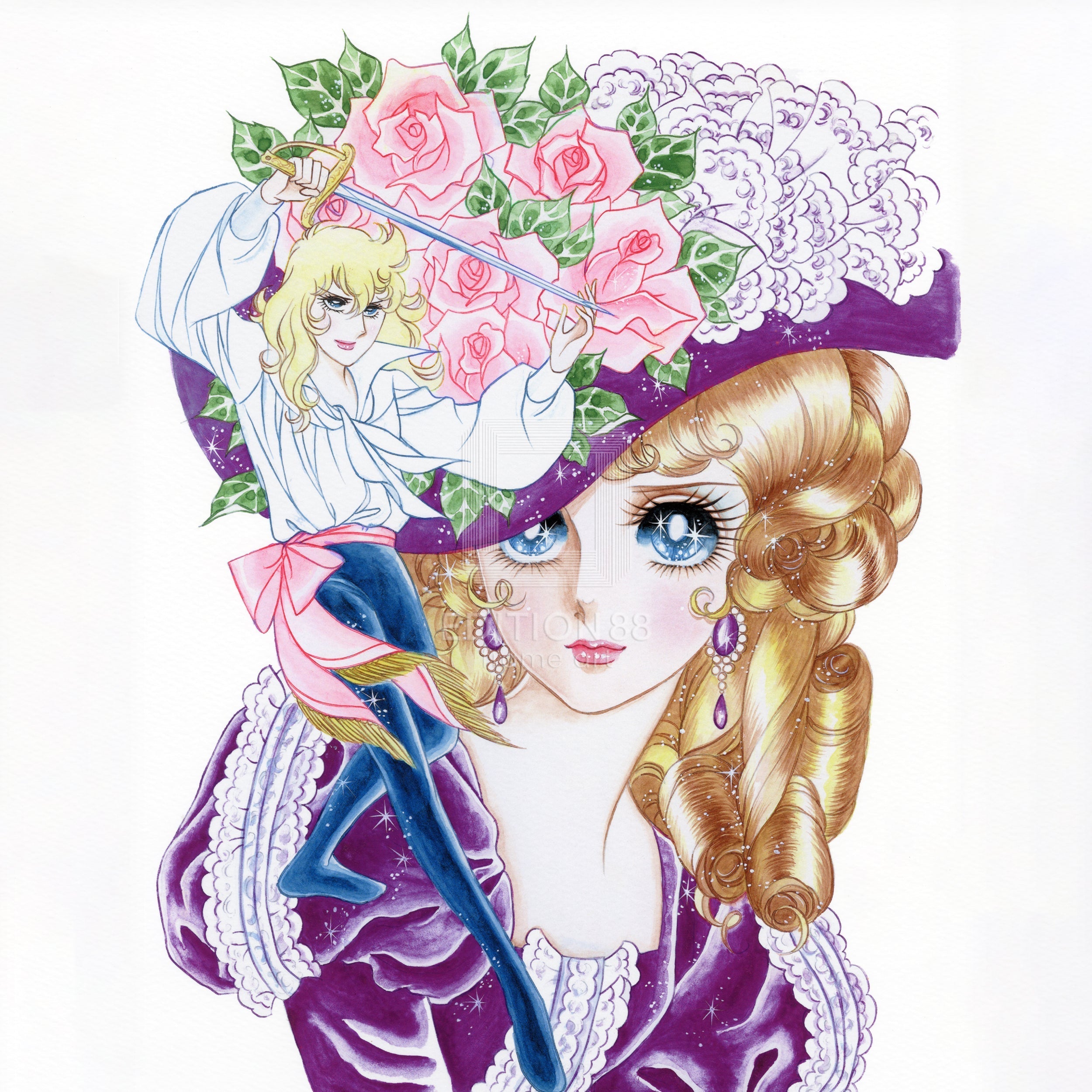 「ベルサイユのばら」版画15 / 池田理代子(落款入り / 限定180枚) 版画 Edition88