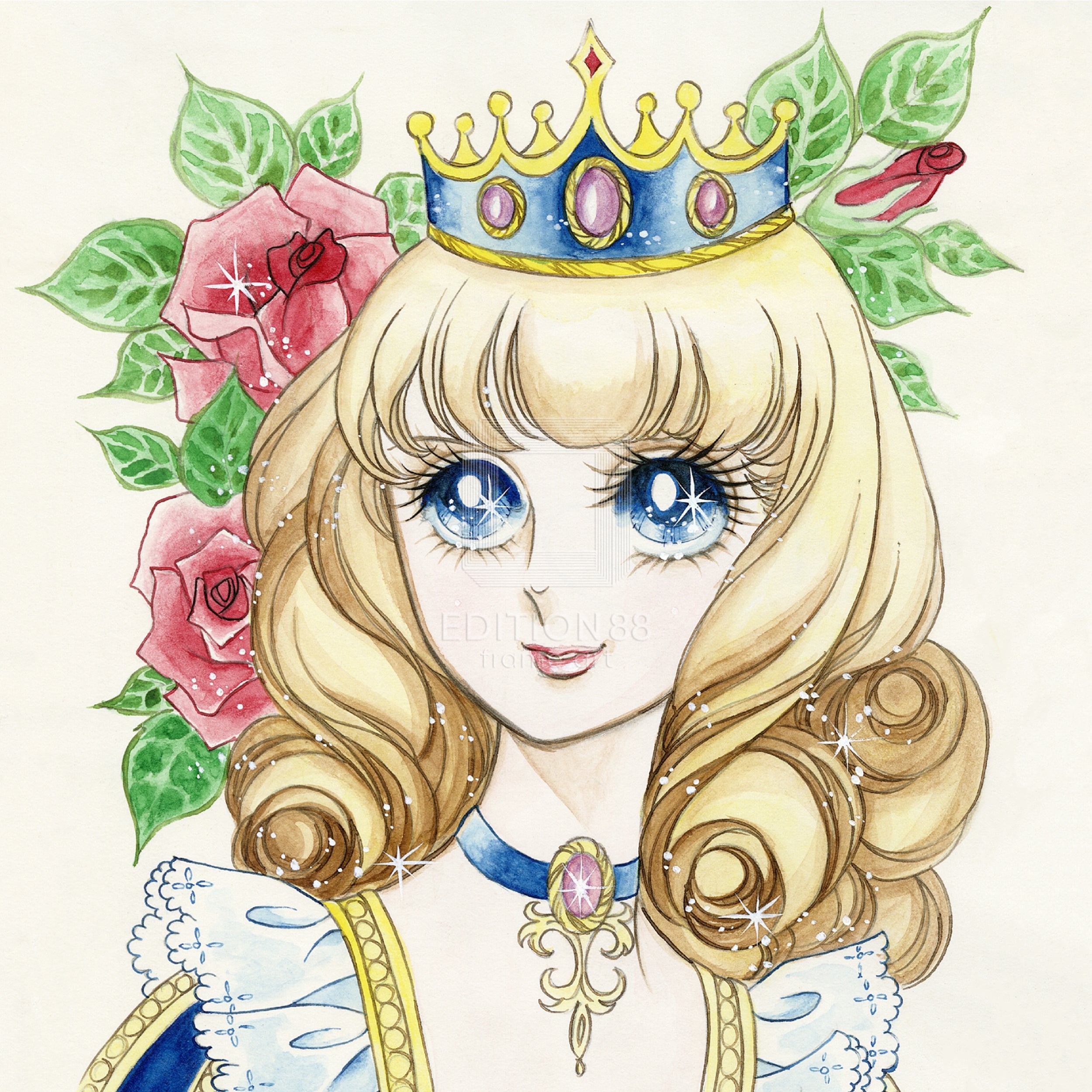 「ベルサイユのばら」版画17 / 池田理代子(直筆サイン入り / 限定180枚) 版画 Edition88