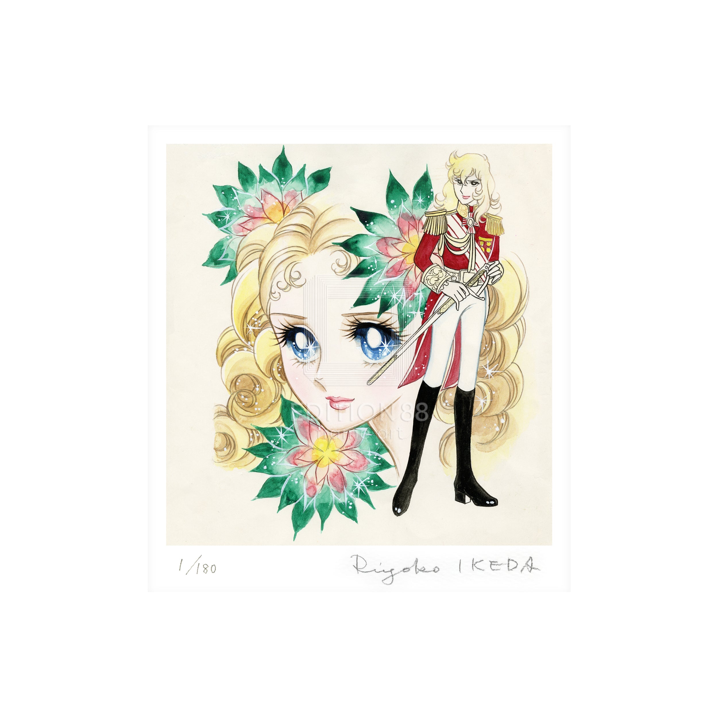 「ベルサイユのばら」版画18 / 池田理代子(直筆サイン入り / 限定180枚) 版画 Edition88