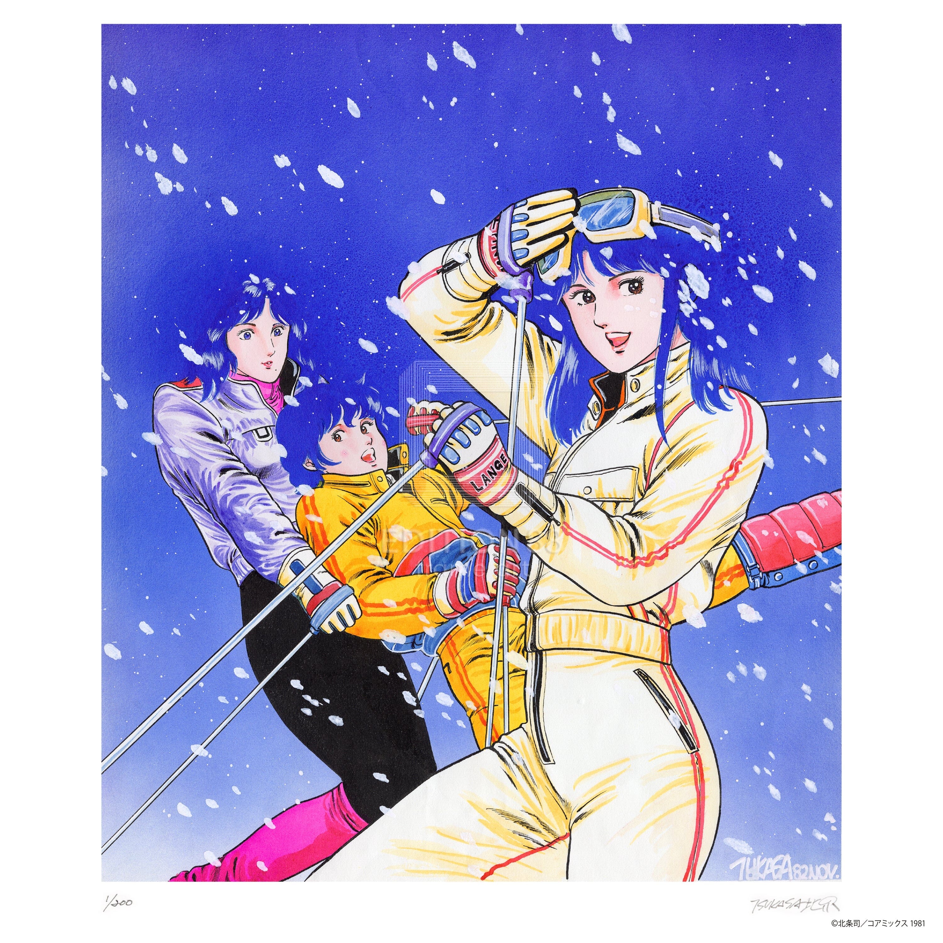 「キャッツ♥アイ」版画8(週刊少年ジャンプ 1983年 第1・2合併号/表紙カバーより)/北条司(直筆サイン入り/国内版限定200枚) 版画 Edition88