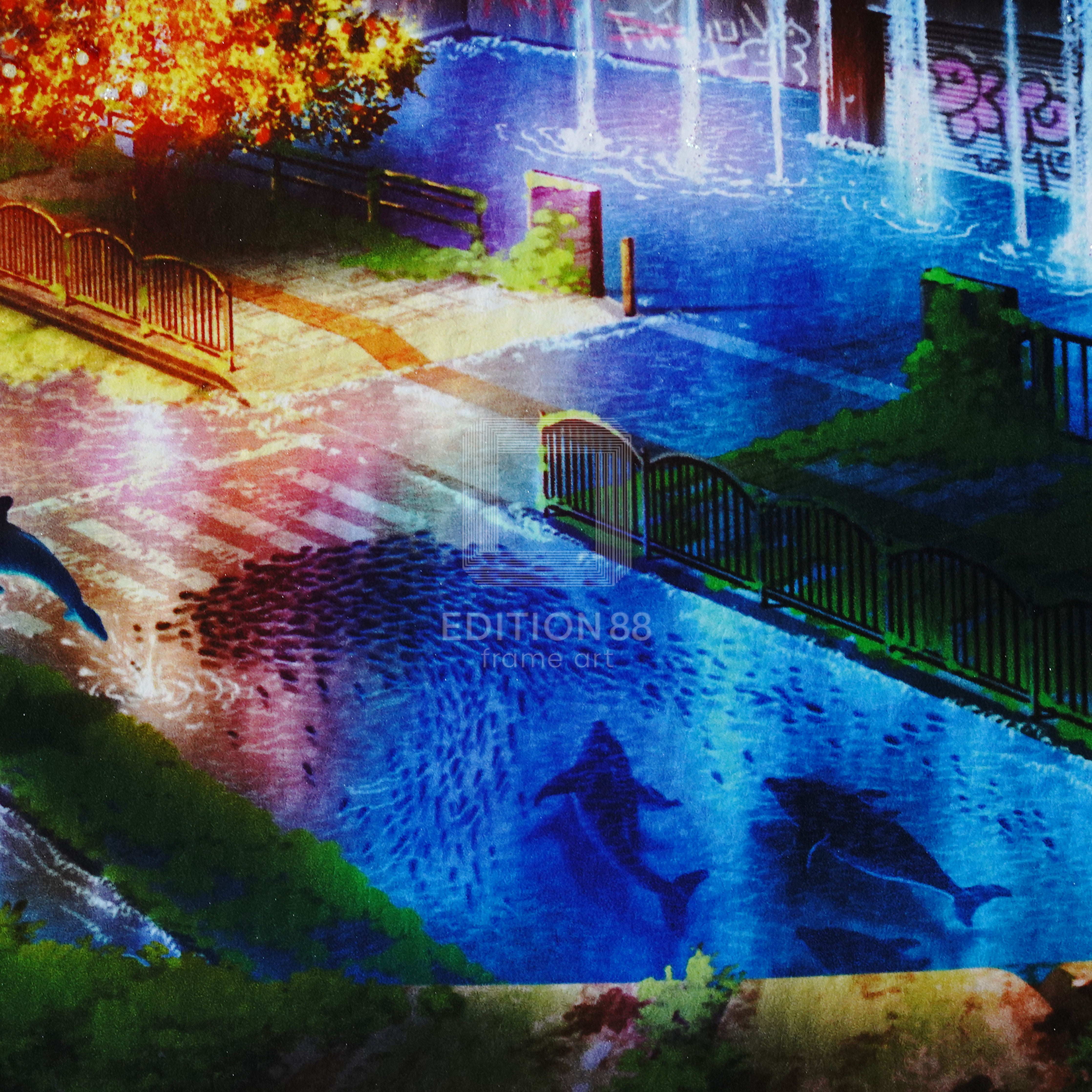 上野駅幻想クリスマス きらめき版 / 東京幻想(直筆サイン入り / 限定21枚) 版画 Edition88