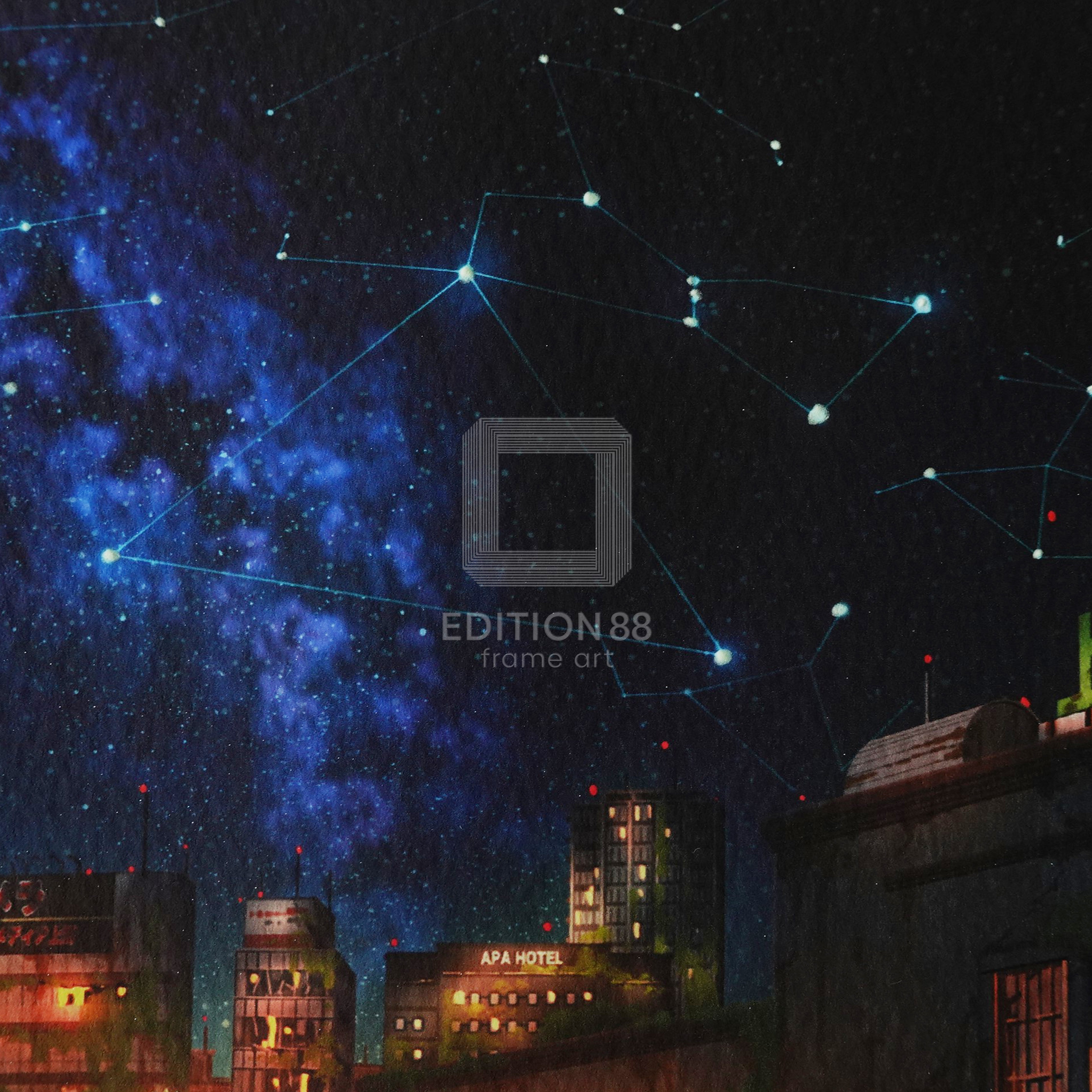 上野駅幻想クリスマス きらめき版 / 東京幻想(直筆サイン入り / 限定21枚) 版画 Edition88