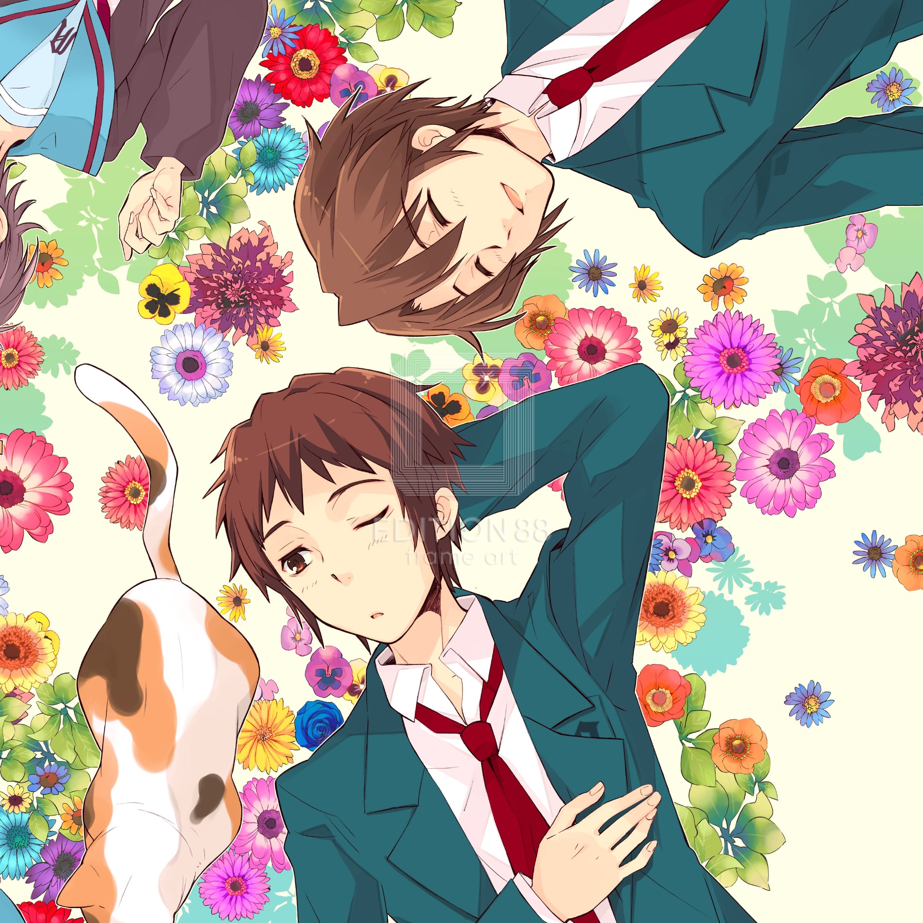 「涼宮ハルヒの憂鬱」版画1(画集『ハルヒ百花』」表紙)/ いとうのいぢ(直筆サイン入り / 限定300枚) 版画 Edition88