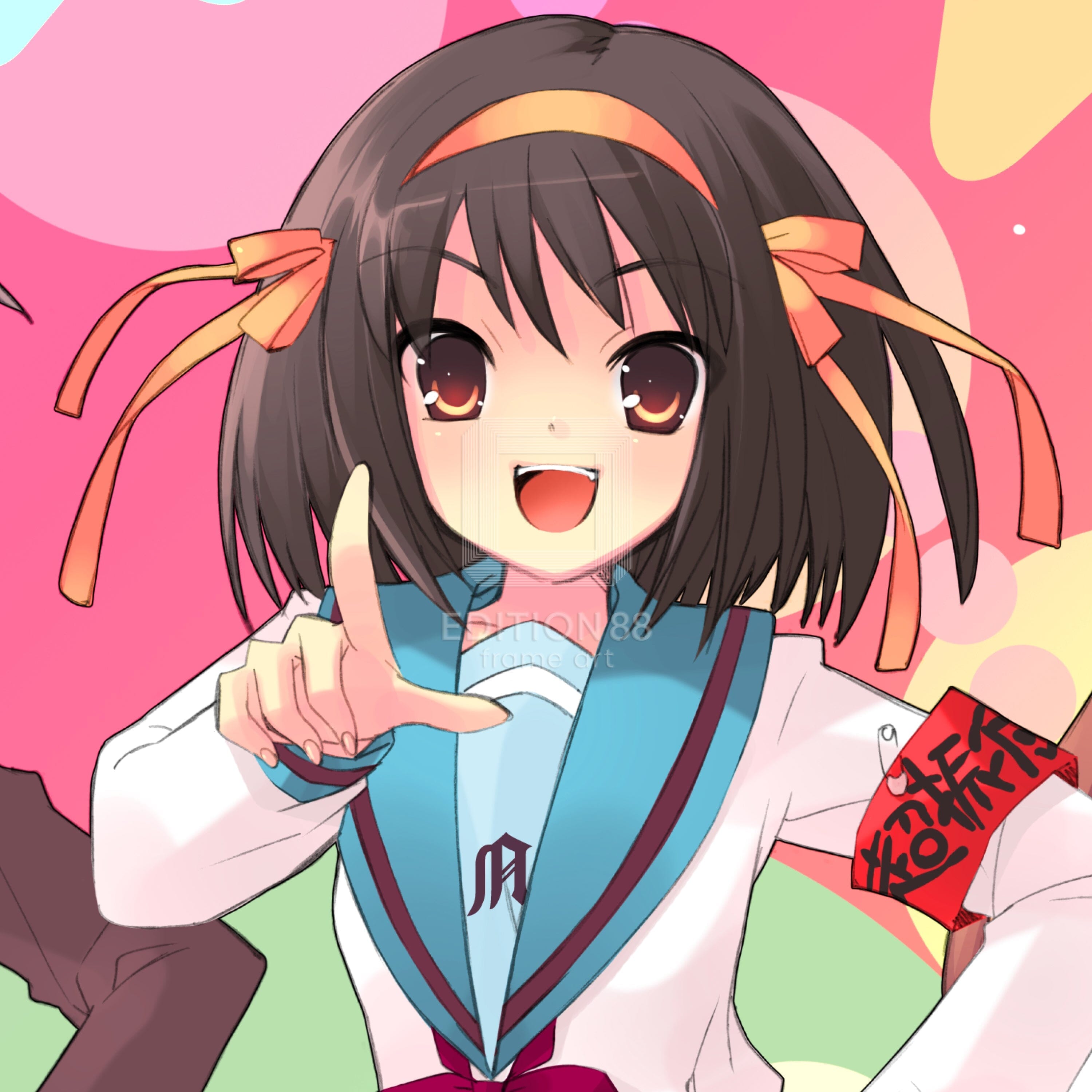 「涼宮ハルヒの憂鬱」版画3(「ザ・スニーカー」用イラスト 2006年8月号)/ いとうのいぢ(直筆サイン入り / 限定300枚) 版画 Edition88