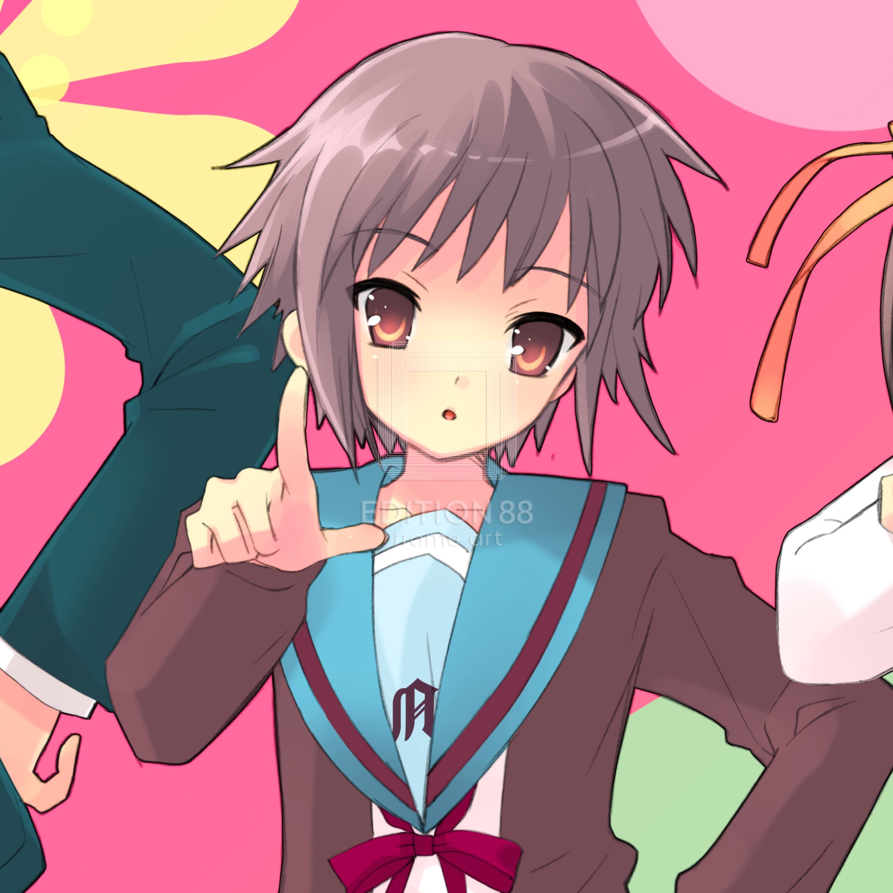 「涼宮ハルヒの憂鬱」版画3(「ザ・スニーカー」用イラスト 2006年8月号)/ いとうのいぢ(直筆サイン入り / 限定300枚) 版画 Edition88