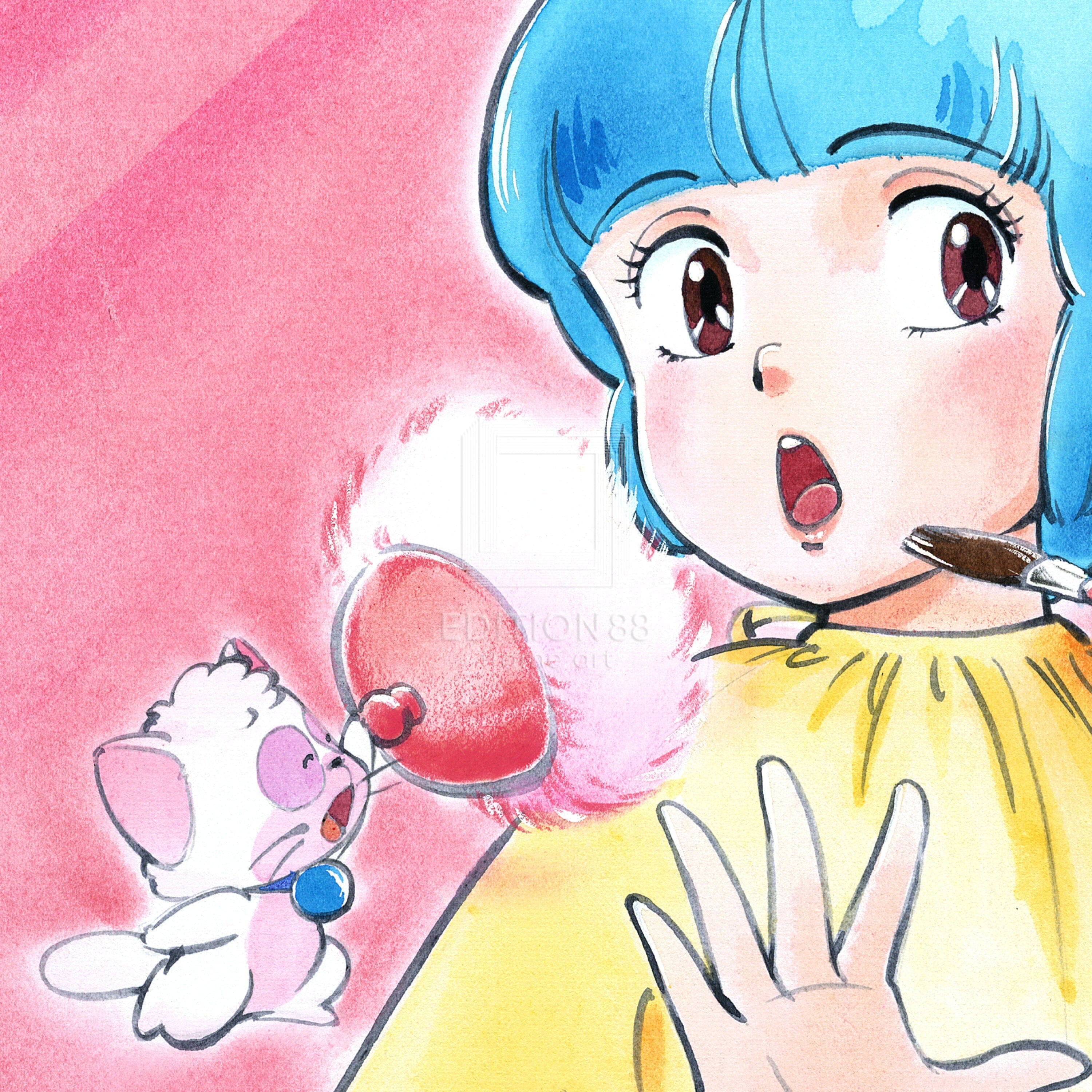 「魔法の天使 クリィミーマミ」 版画 メイクアップ /高田明美(直筆サイン入り / 限定100枚) 版画 Edition88