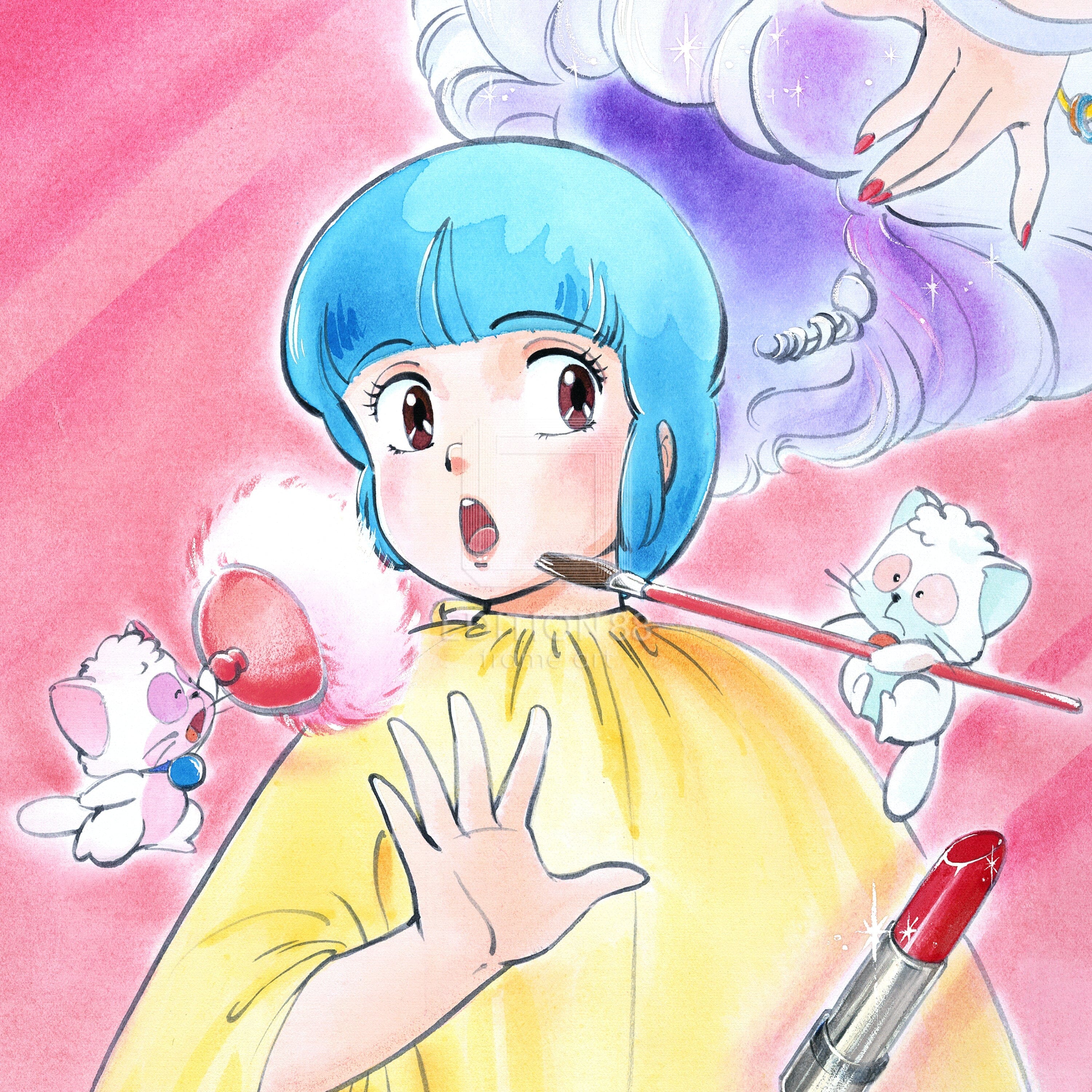 「魔法の天使 クリィミーマミ」 版画 メイクアップ /高田明美(直筆サイン入り / 限定100枚) 版画 Edition88