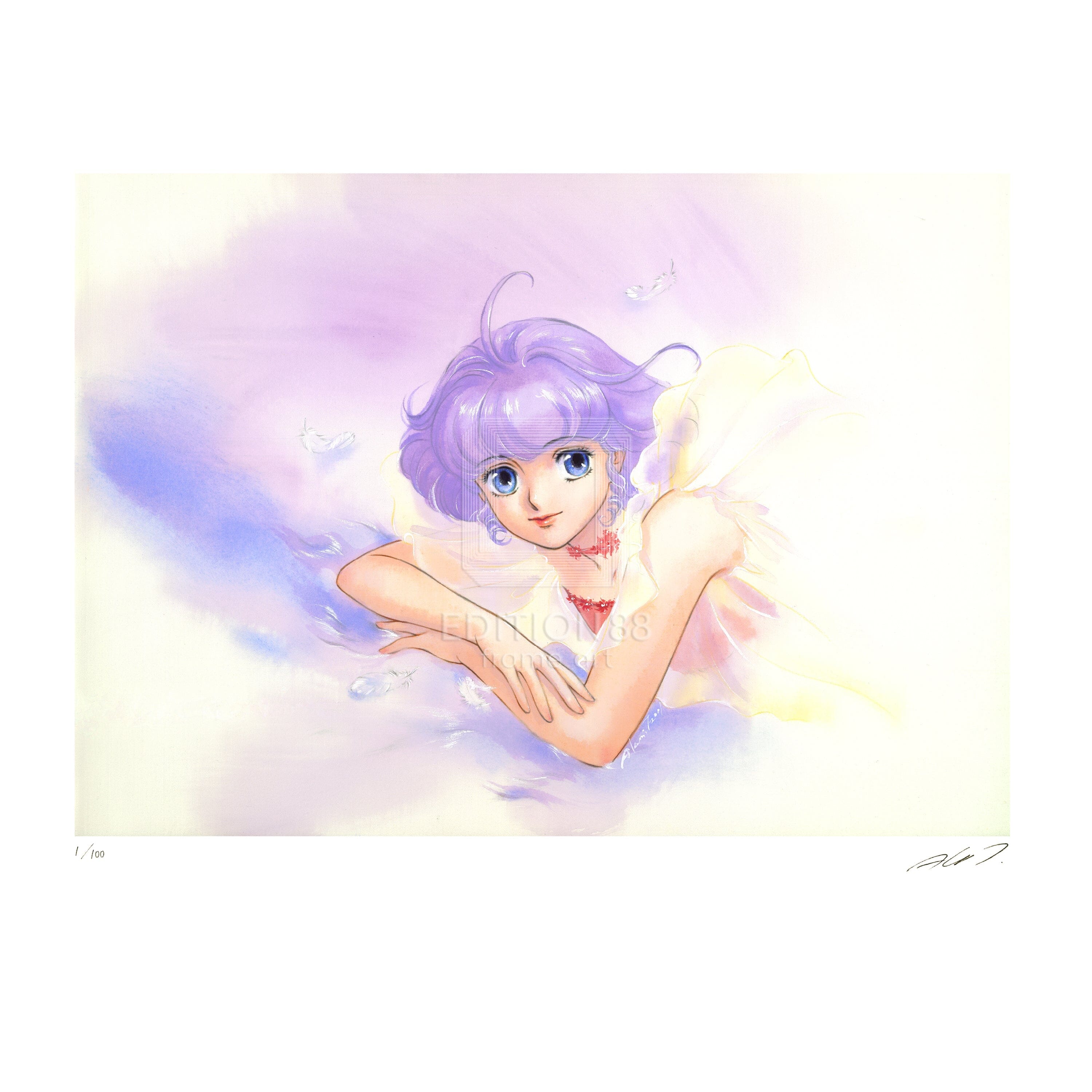 「魔法の天使 クリィミーマミ」 版画 パフューム /高田明美(直筆サイン入り / 限定100枚) 版画 Edition88