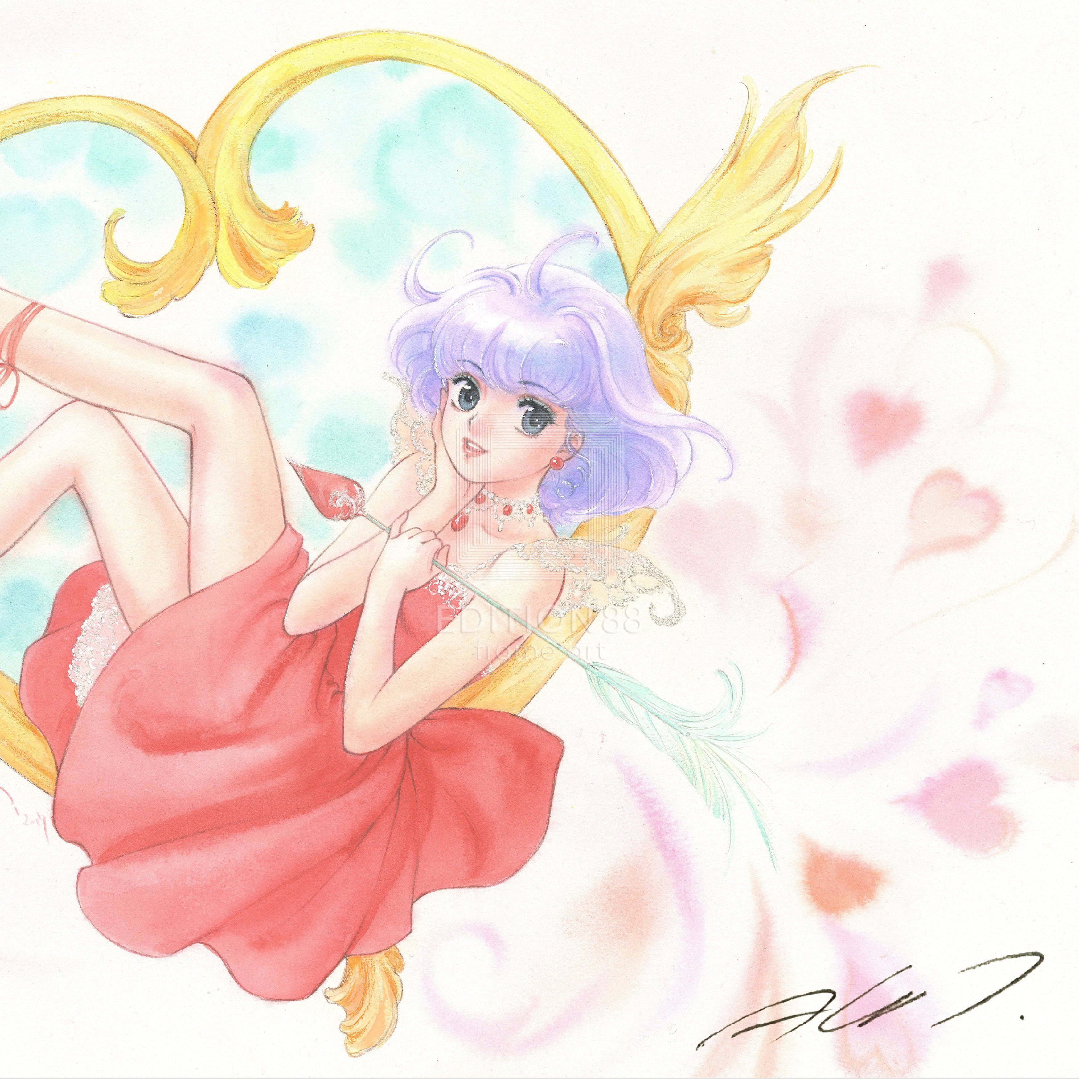 「魔法の天使 クリィミーマミ」 ミニ版画 ハートのユリ椅子/高田明美 版画 Edition88