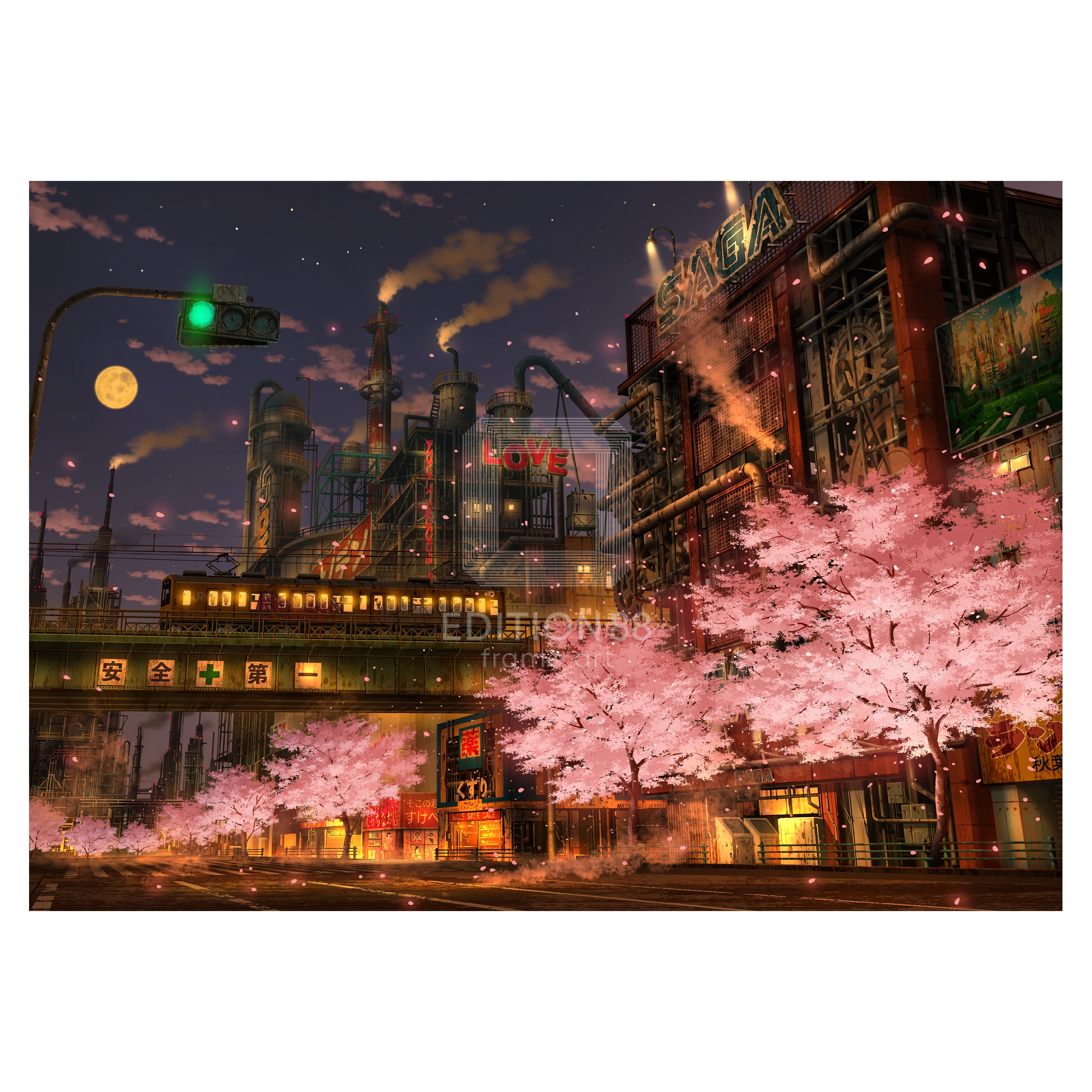 あきはばら幻想桜 / 東京幻想(直筆サイン入り / 限定50枚) 版画 Edition88