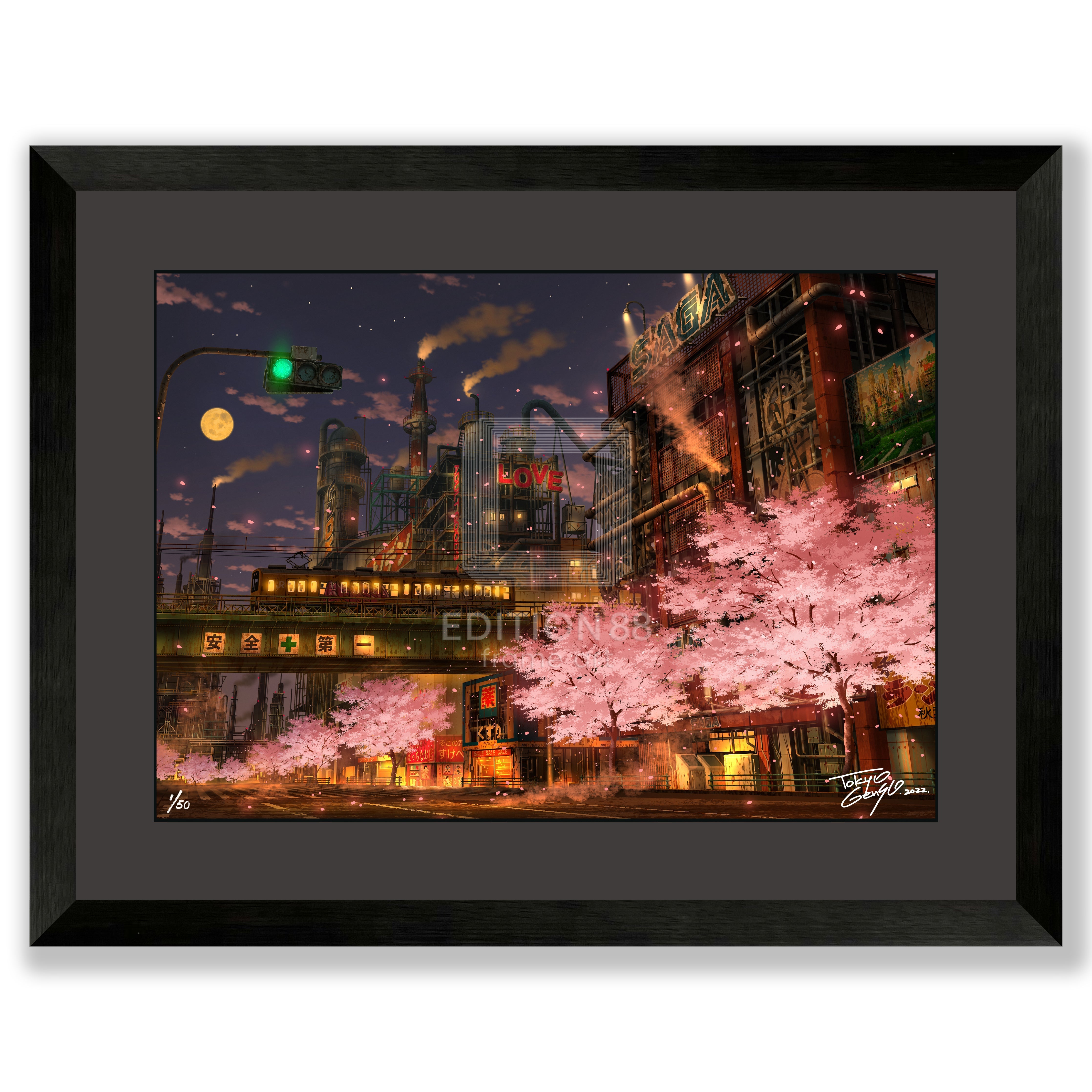 あきはばら幻想桜 / 東京幻想(直筆サイン入り / 限定50枚) 版画 Edition88