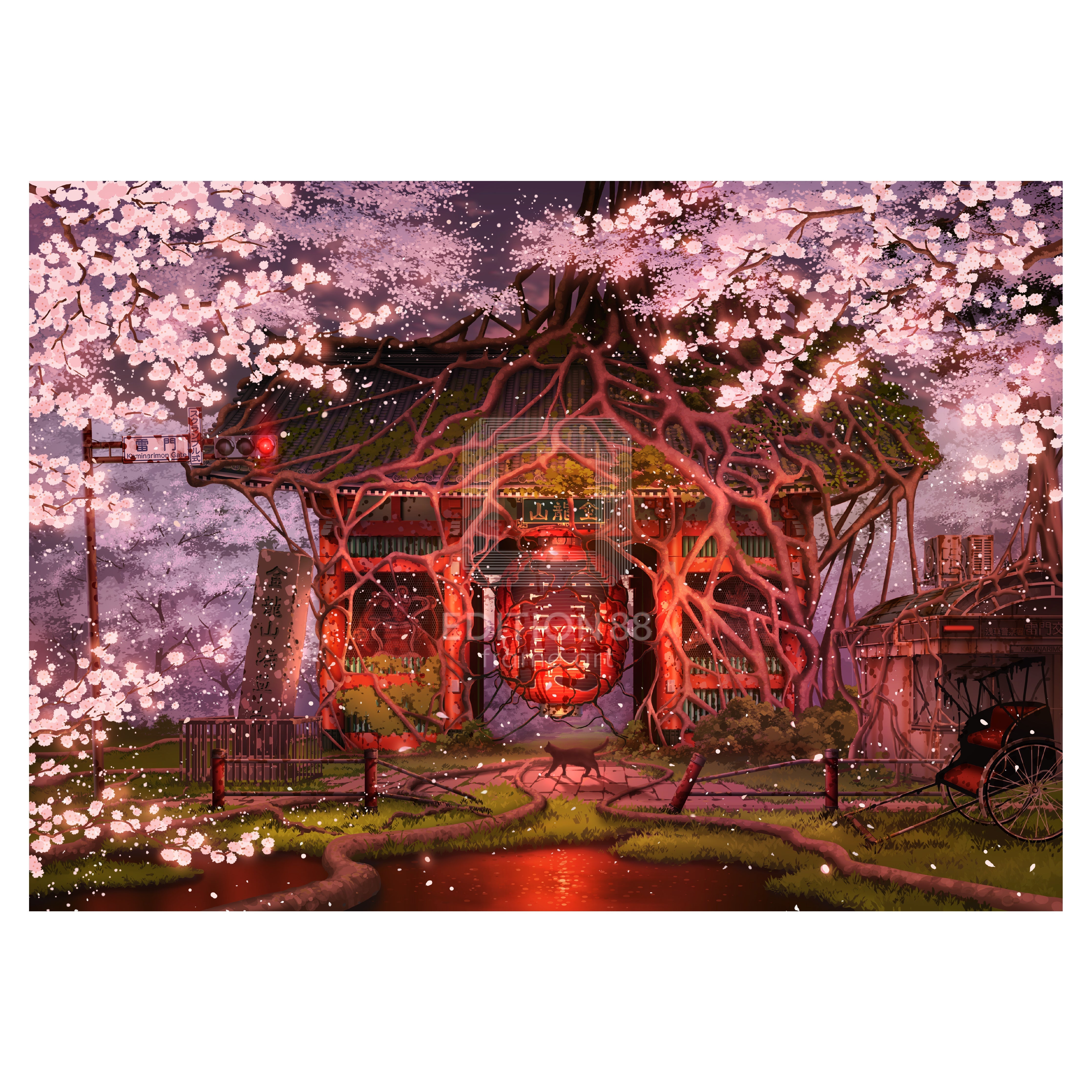 雷門幻想桜 / 東京幻想(直筆サイン入り / 限定50枚) 版画 Edition88