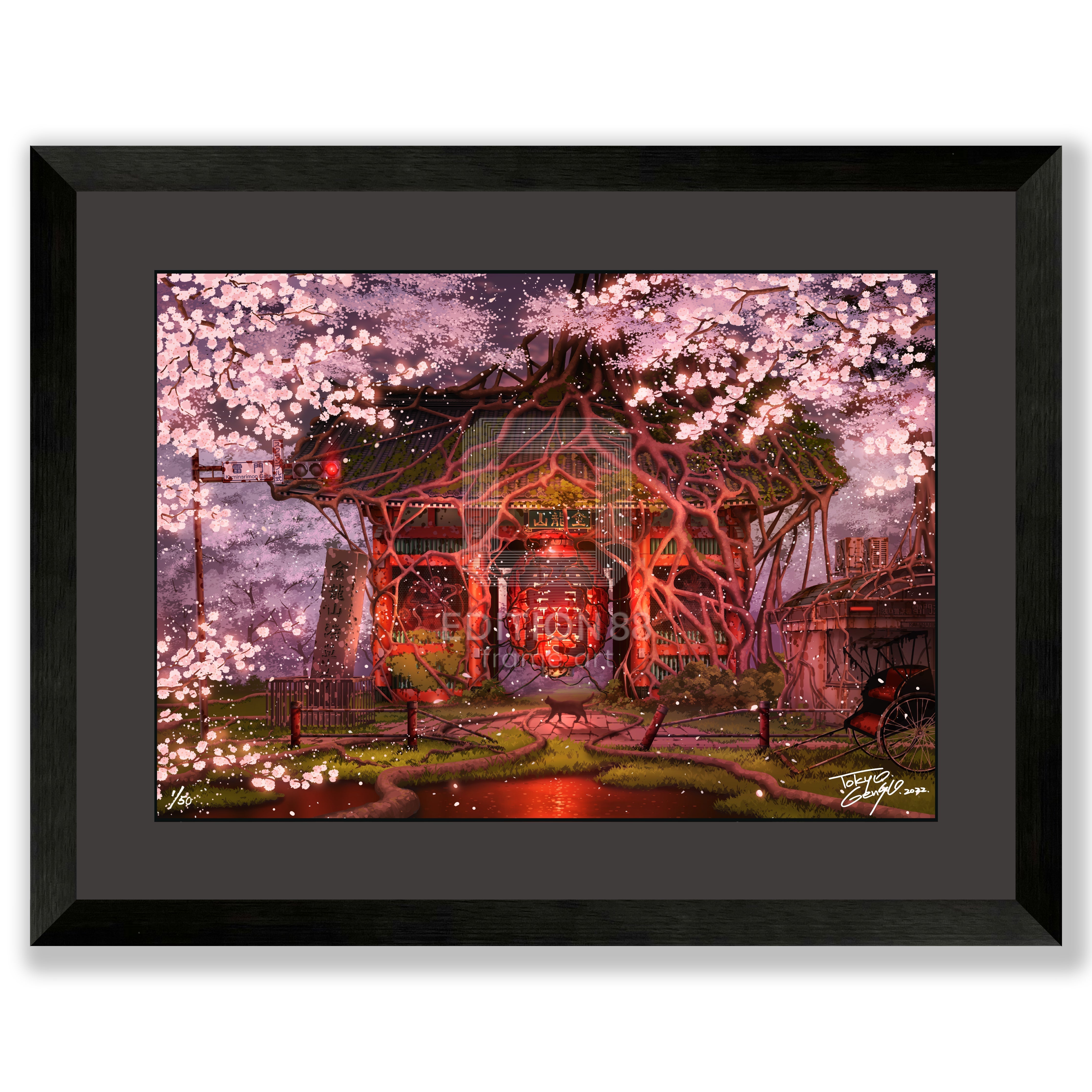 雷門幻想桜 / 東京幻想(直筆サイン入り / 限定50枚) 版画 Edition88