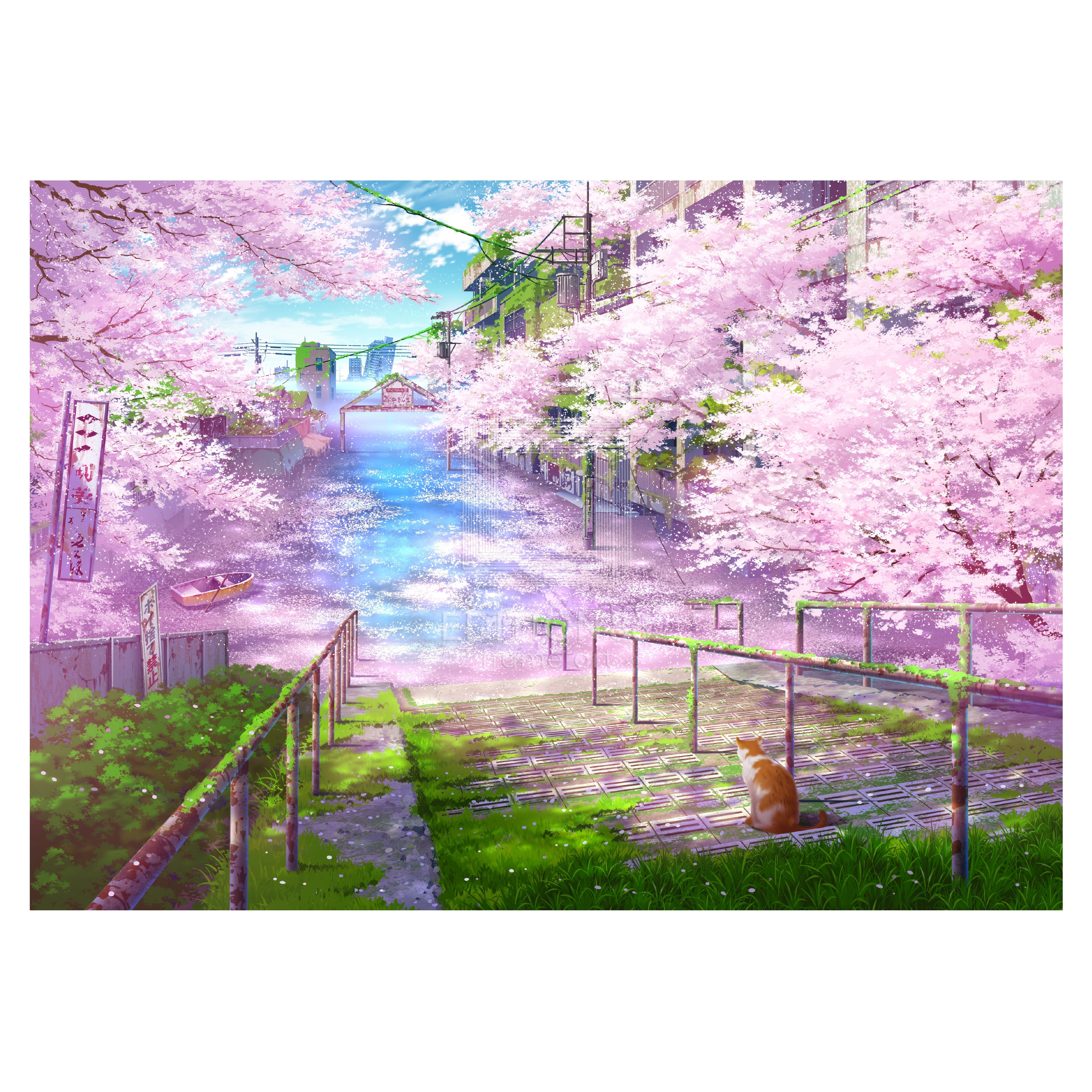 谷中銀座幻想 桜だんだん / 東京幻想(直筆サイン入り / 限定50枚) 版画 Edition88