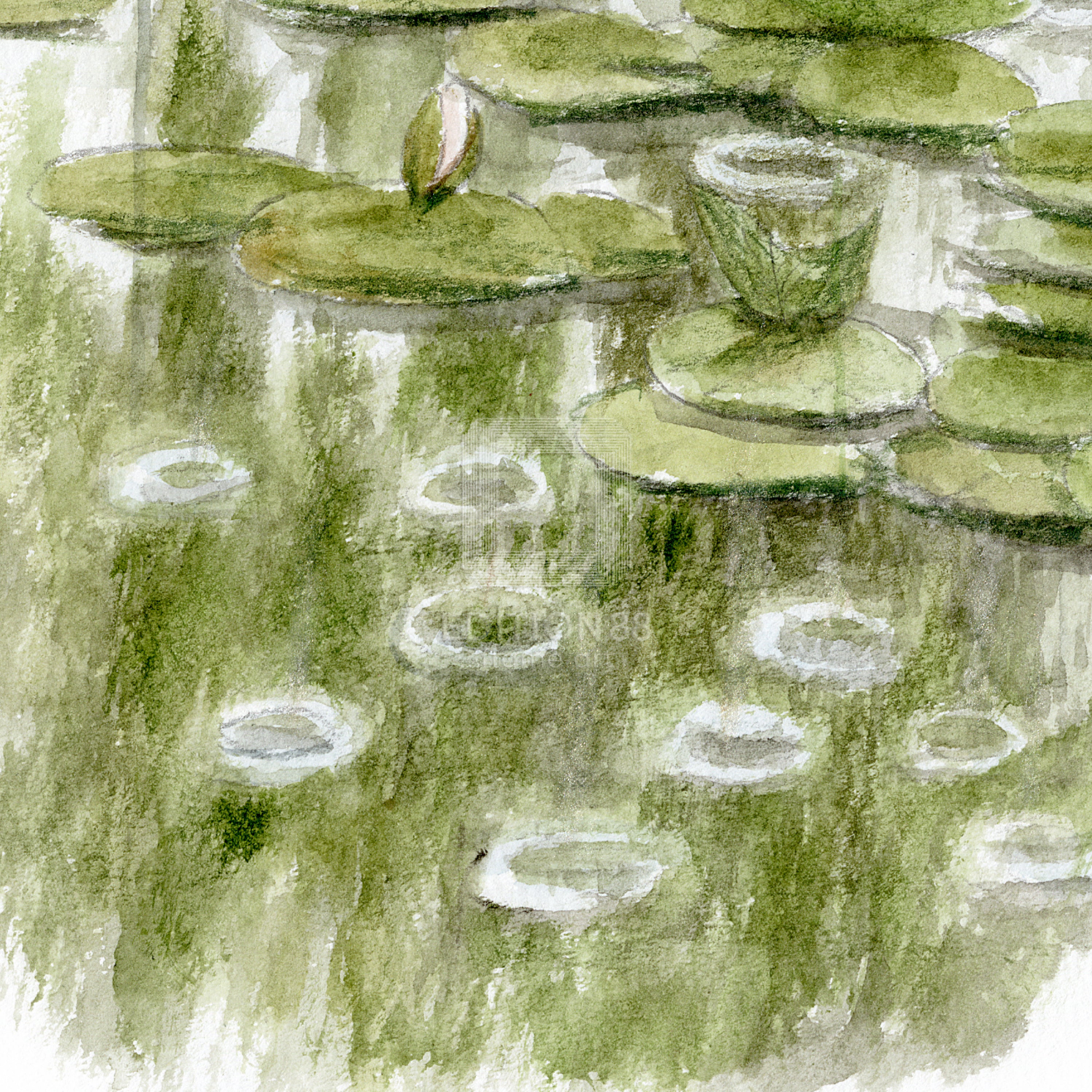 猫のダヤン 88グラフ「ジベルニー モネの庭」/池田あきこ（直筆サイン入り/限定200枚）