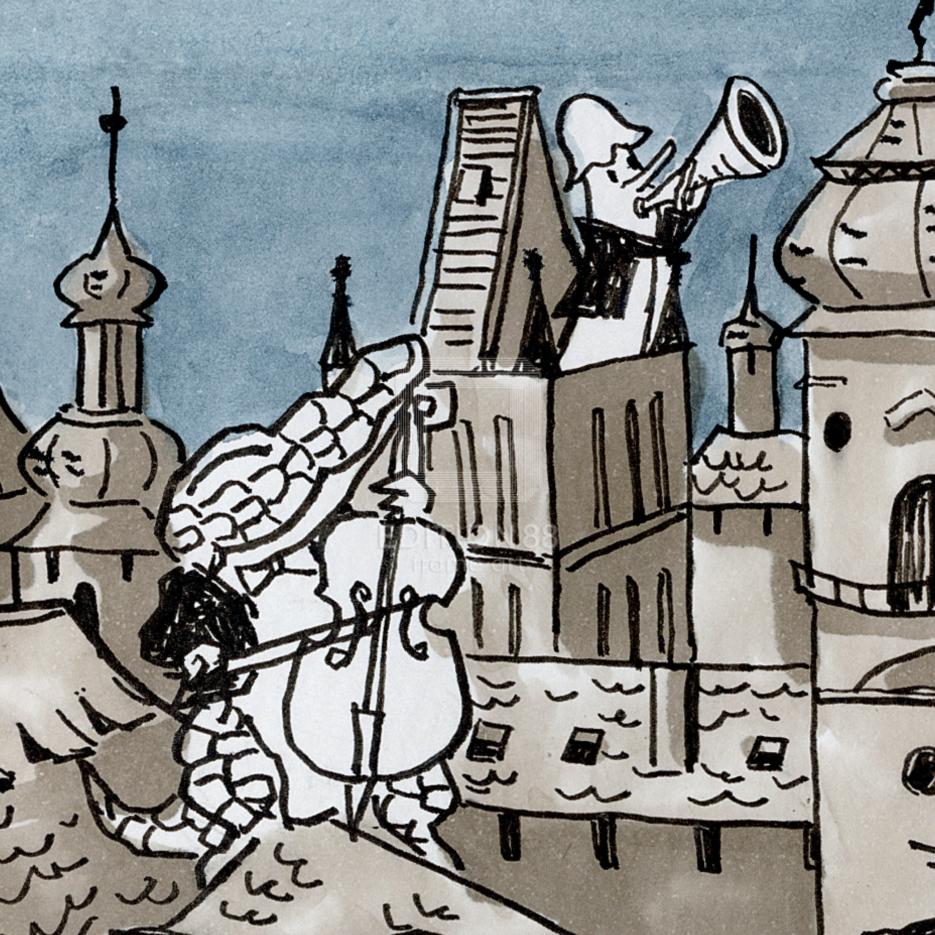 猫のダヤン 88グラフ「百塔の街に捧げる音楽会」/池田あきこ（直筆サイン入り/限定200枚）