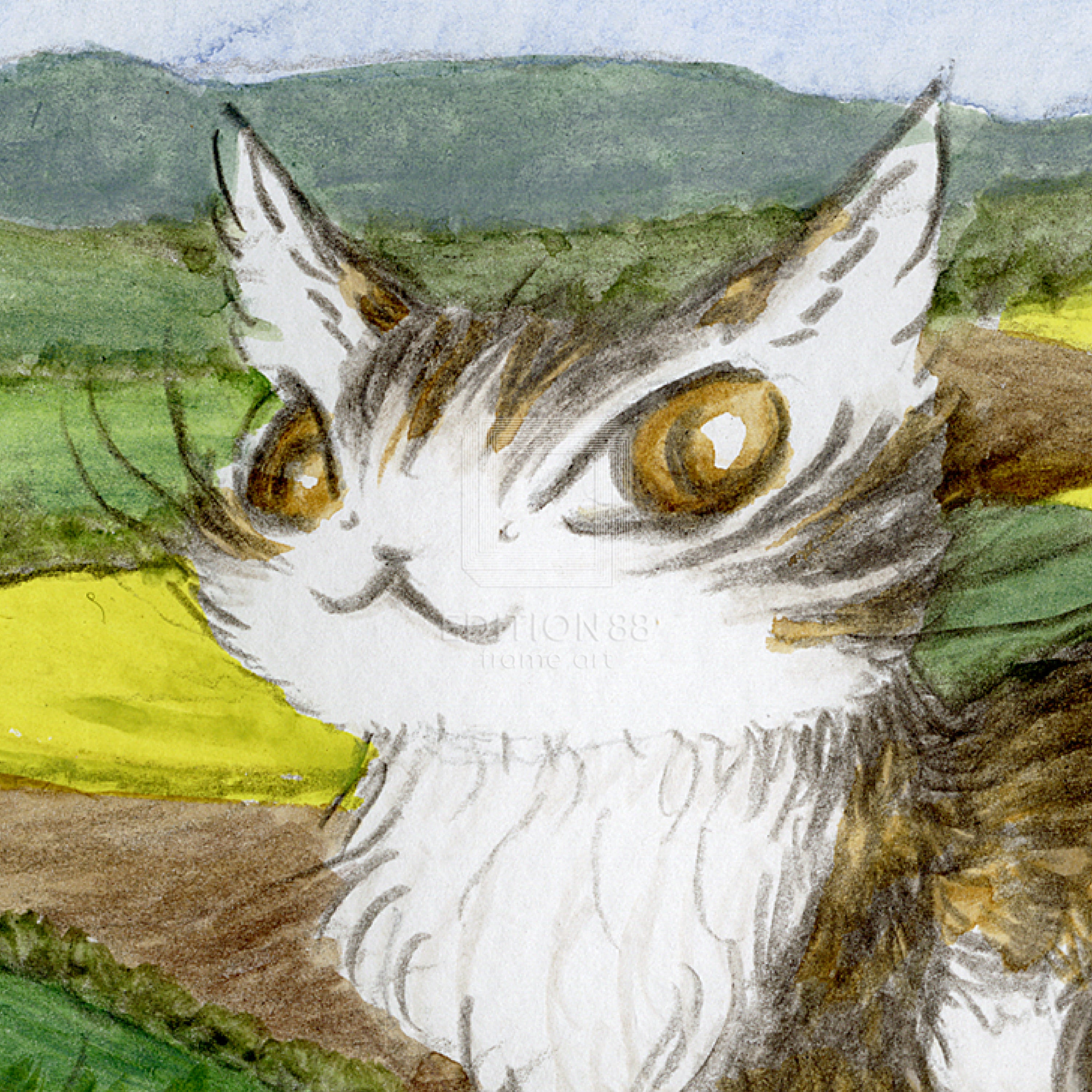 猫のダヤン 88グラフ「モラヴィア大平原に立つ」/池田あきこ（直筆サイン入り/限定200枚）