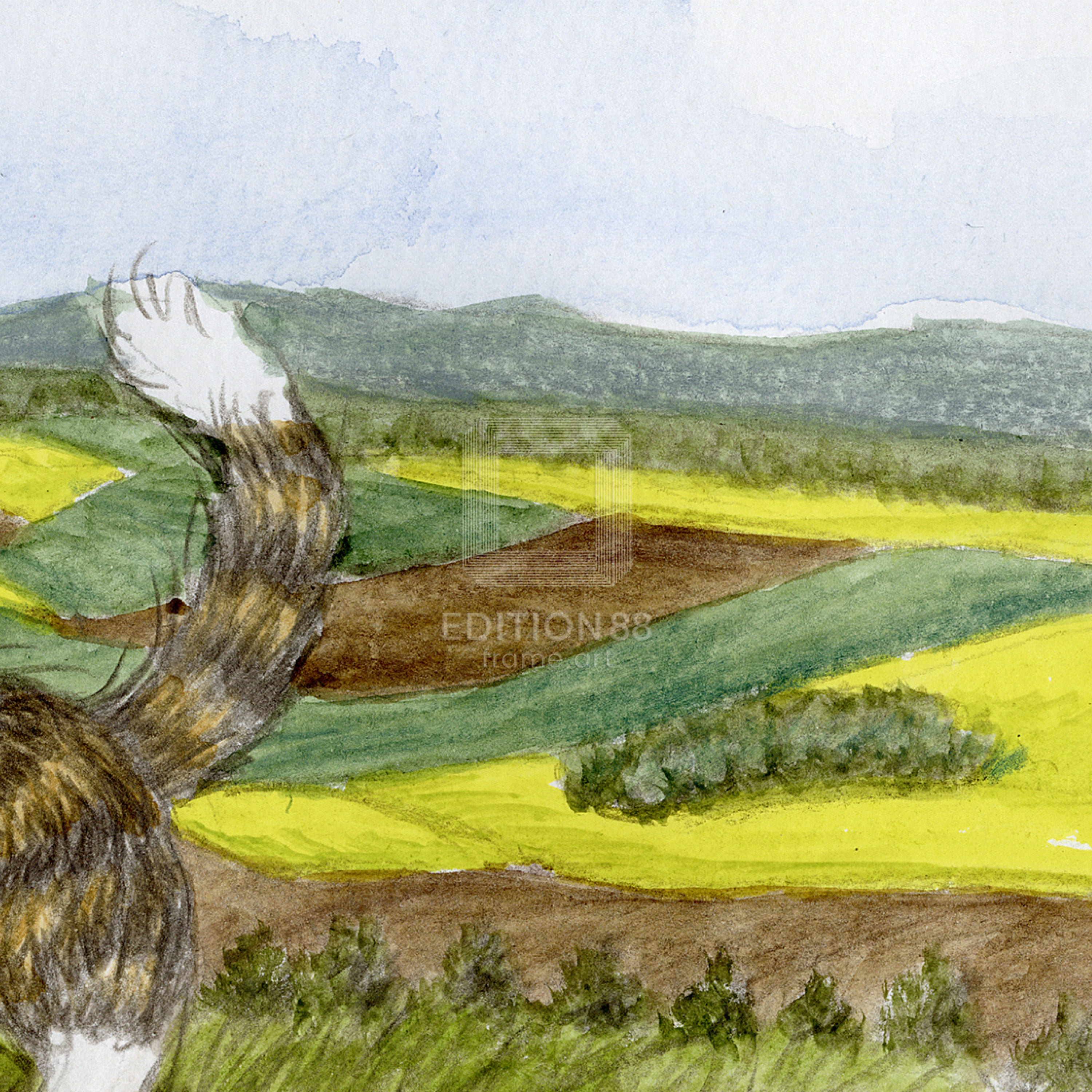 猫のダヤン 88グラフ「モラヴィア大平原に立つ」/池田あきこ（直筆サイン入り/限定200枚）