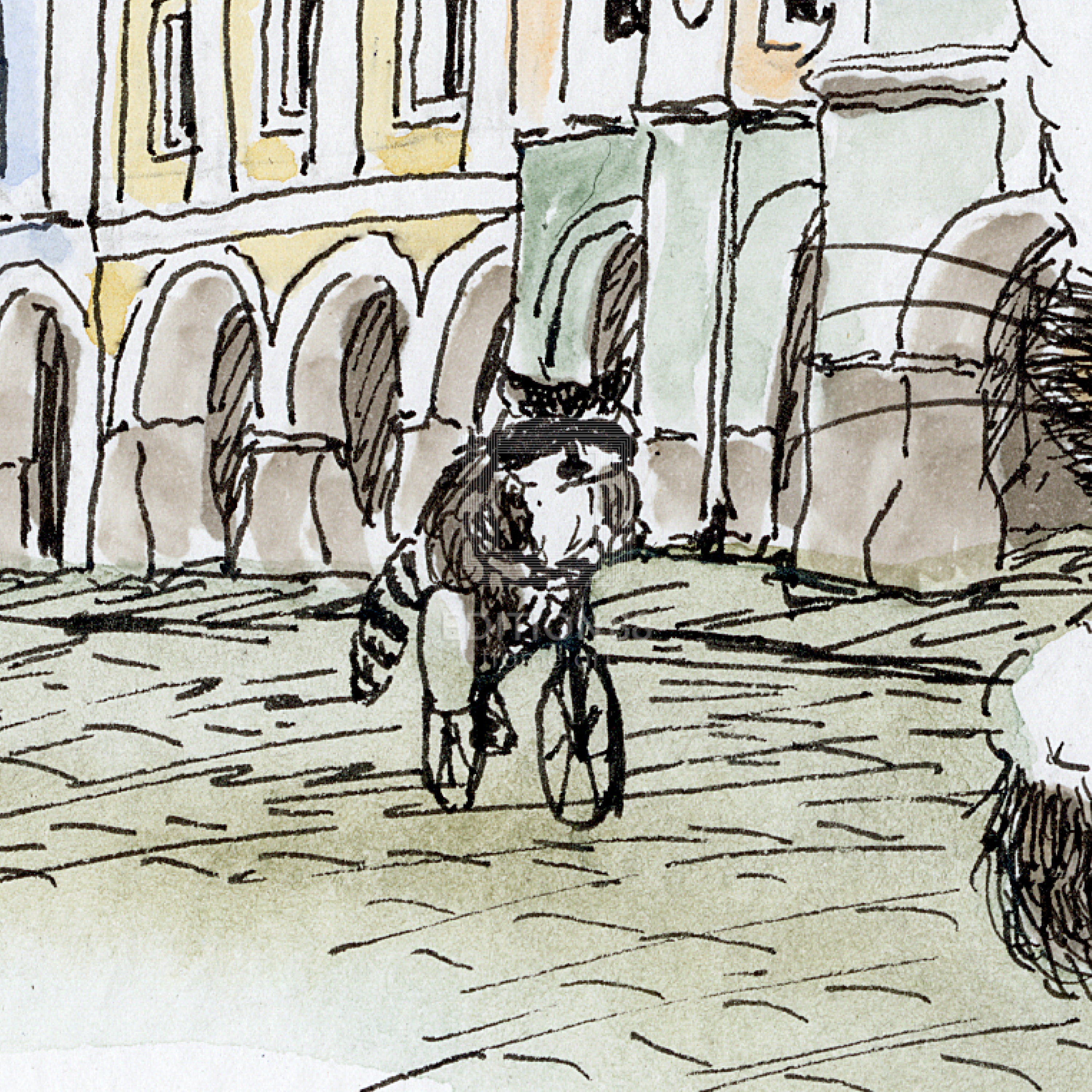 猫のダヤン 88グラフ「テルチの街並み」/池田あきこ（直筆サイン入り/限定200枚）