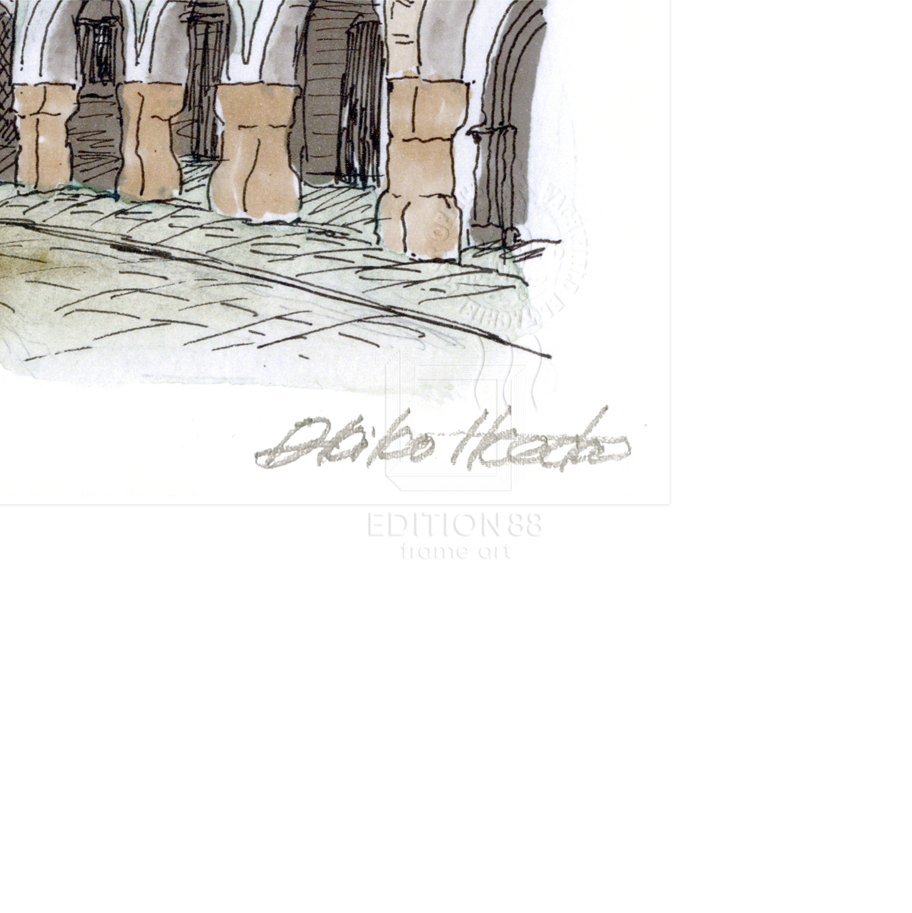 猫のダヤン 88グラフ「テルチの街並み」/池田あきこ（直筆サイン入り/限定200枚）