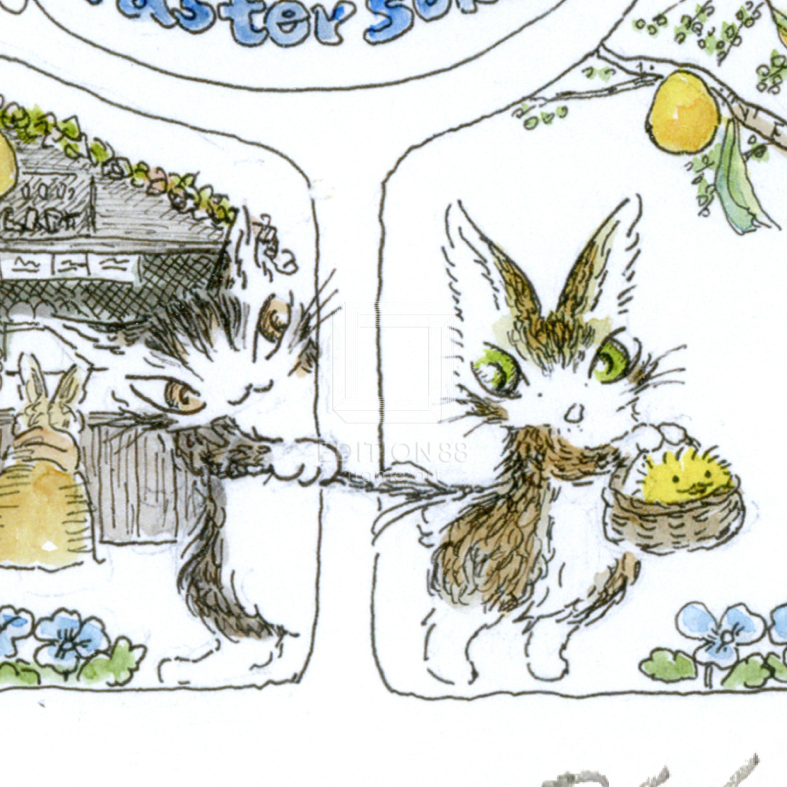 猫のダヤン 88グラフ「プラハのイースター」/池田あきこ（直筆サイン入り/限定200枚）