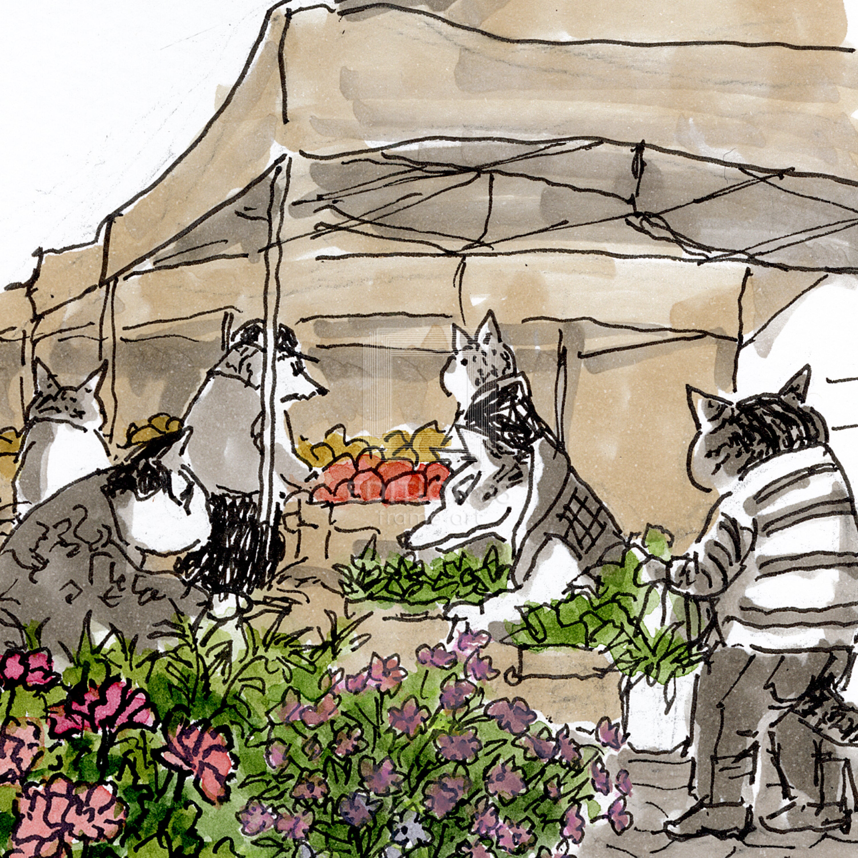 猫のダヤン 88グラフ「キヨフの土曜市」/池田あきこ（直筆サイン入り/限定200枚）