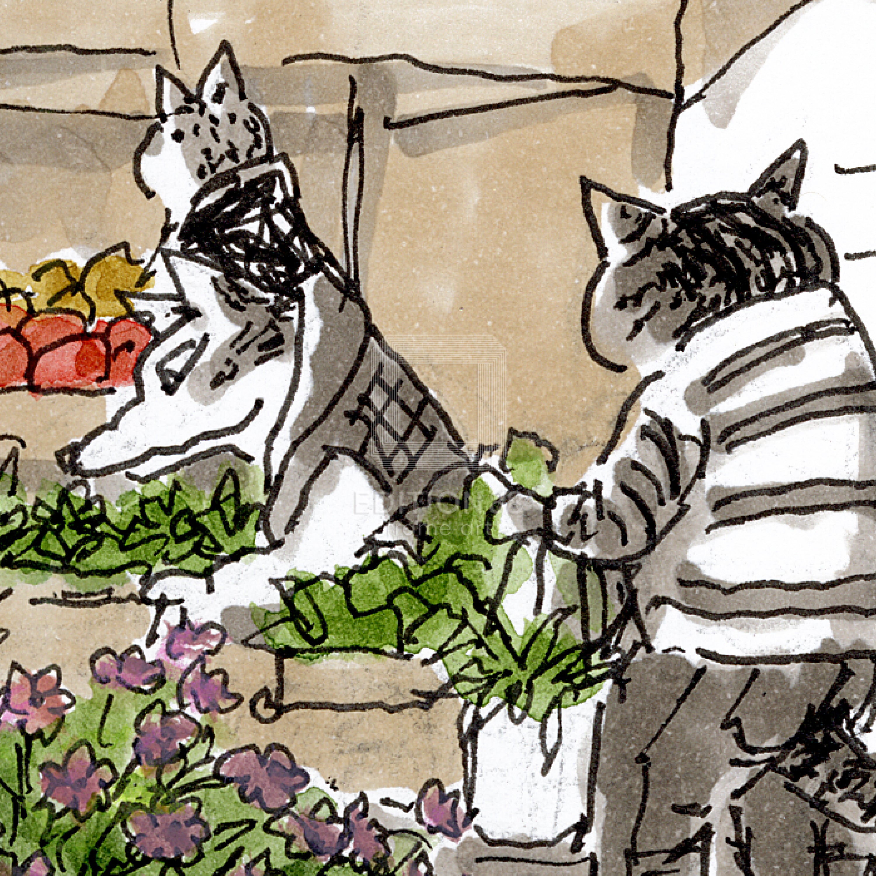 猫のダヤン 88グラフ「キヨフの土曜市」/池田あきこ（直筆サイン入り/限定200枚）