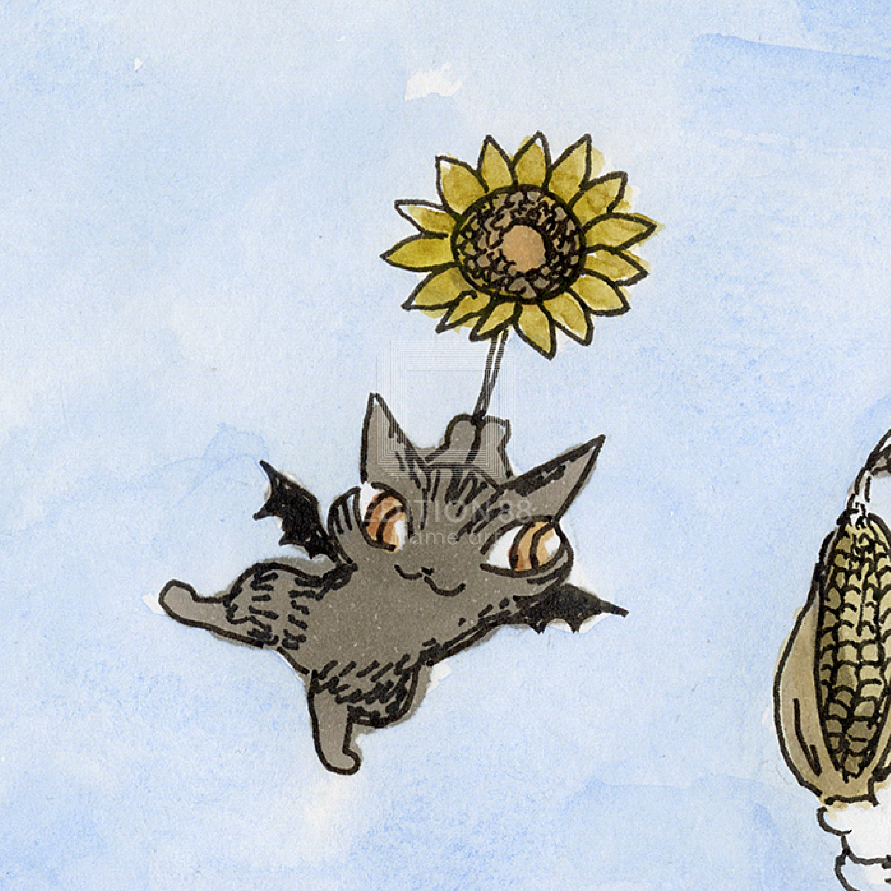 猫のダヤン 88グラフ「モラヴィアの空に収穫を祈って」/池田あきこ（直筆サイン入り/限定200枚）