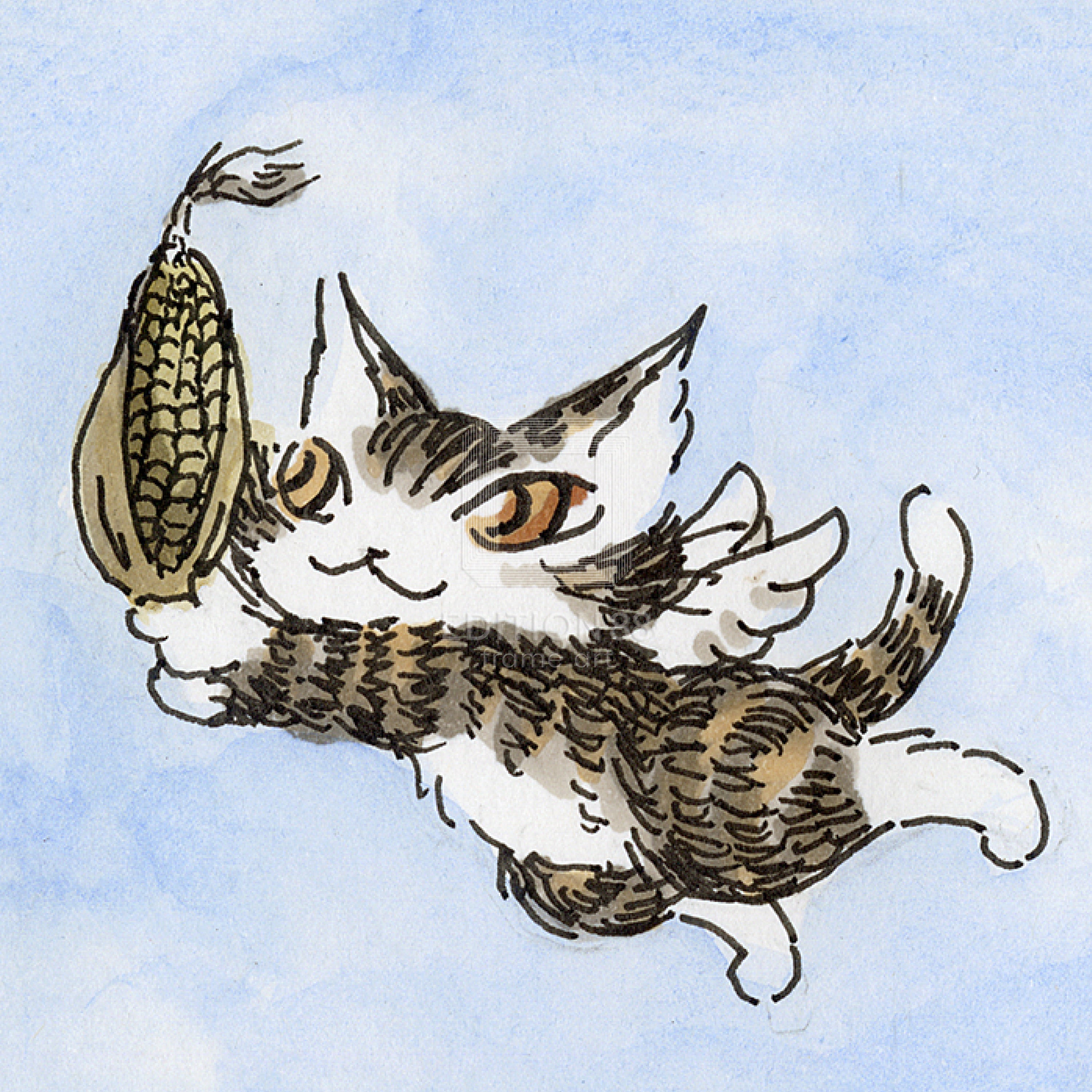 猫のダヤン 88グラフ「モラヴィアの空に収穫を祈って」/池田あきこ（直筆サイン入り/限定200枚）