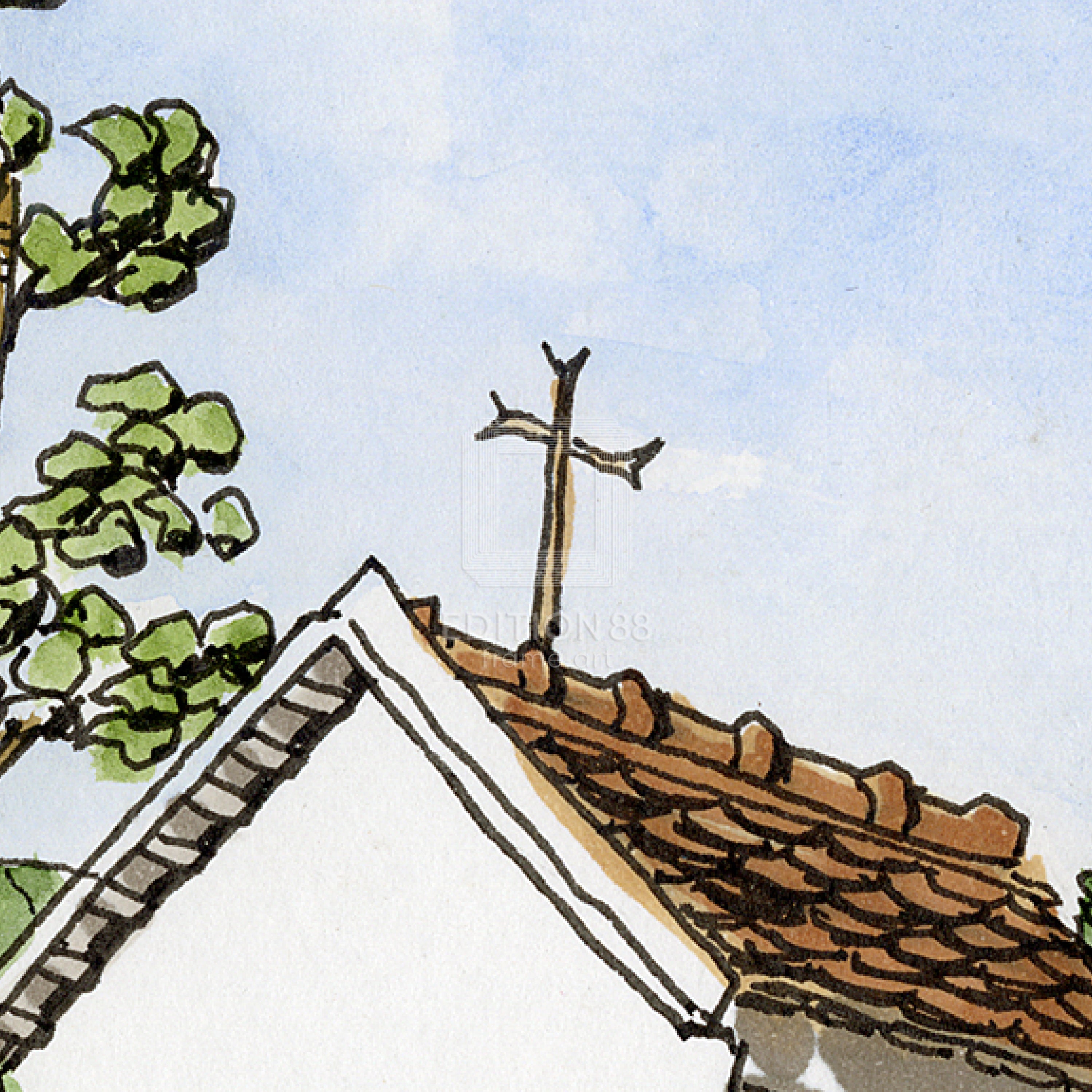 猫のダヤン 88グラフ「モラヴィアの空に収穫を祈って」/池田あきこ（直筆サイン入り/限定200枚）