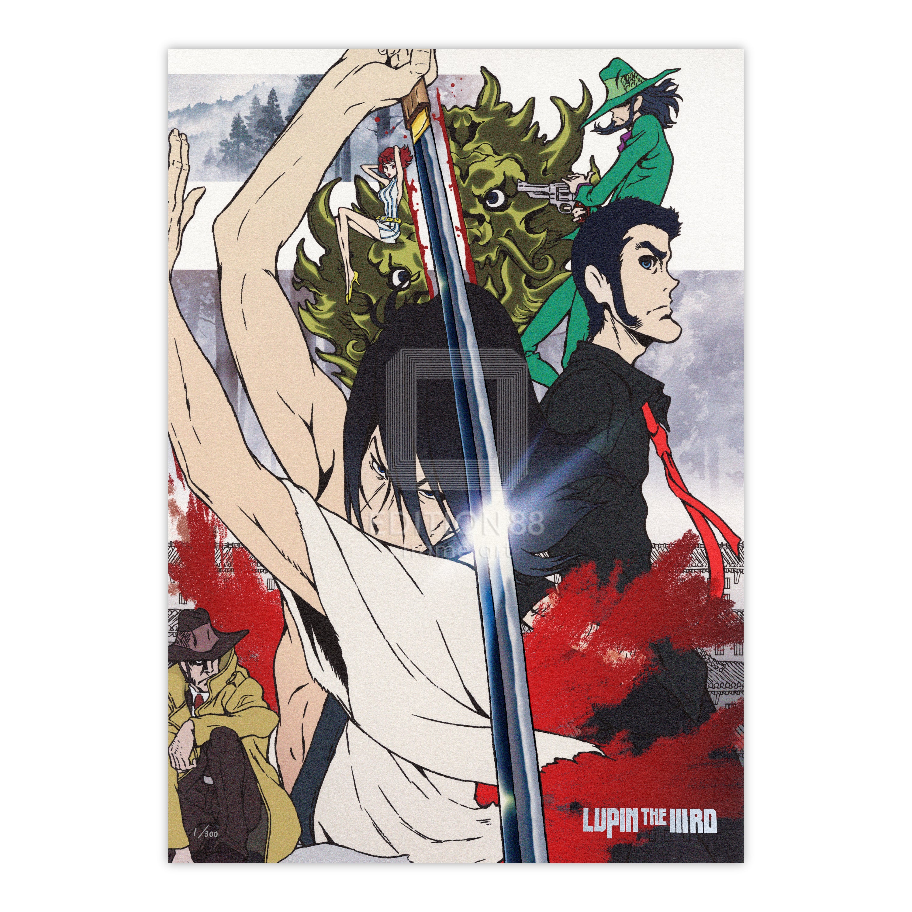 「LUPIN THE ⅢRD」88グラフ3『血煙の石川五ェ門』(落款入り/限定300枚)