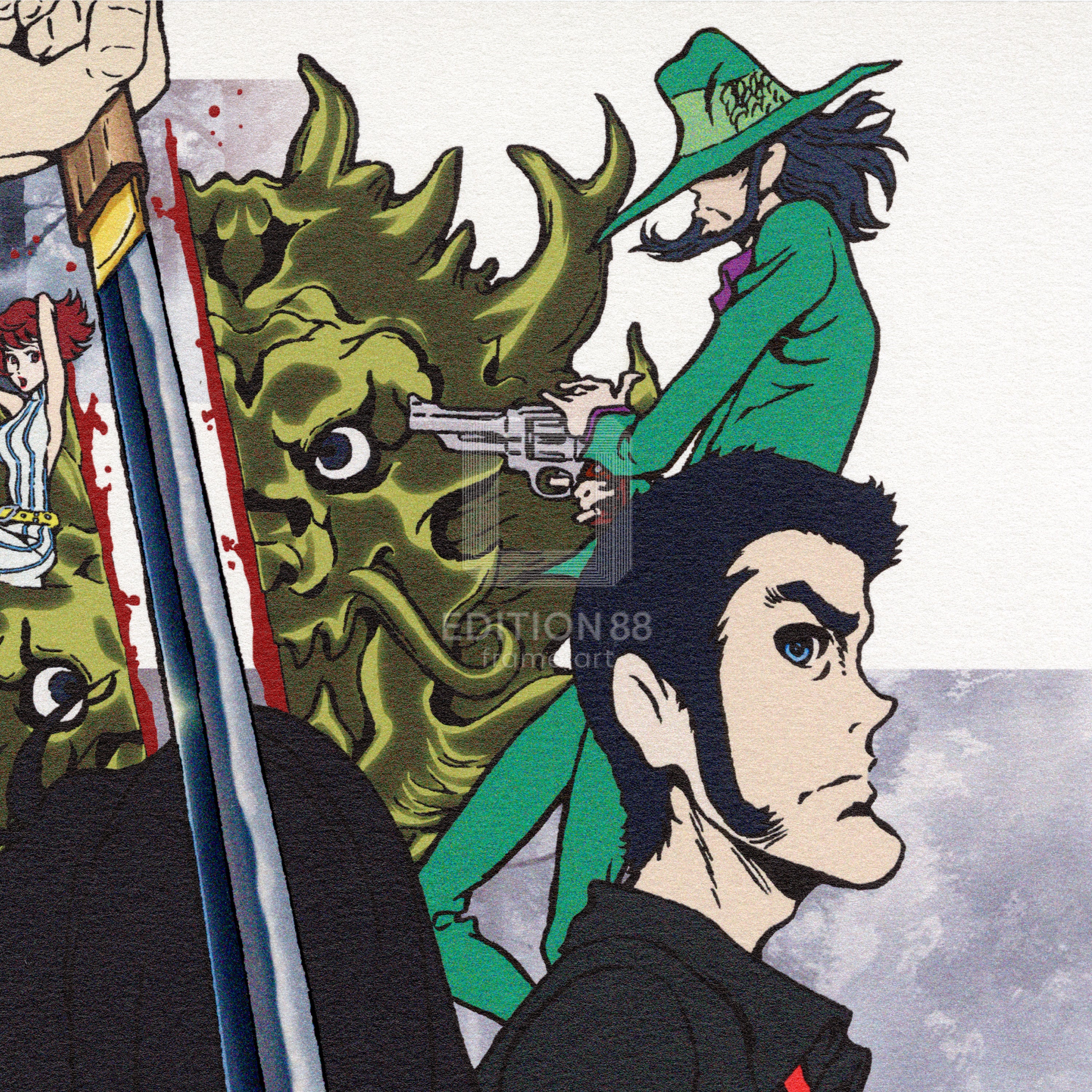 「LUPIN THE ⅢRD」88グラフ3『血煙の石川五ェ門』(落款入り/限定300枚)