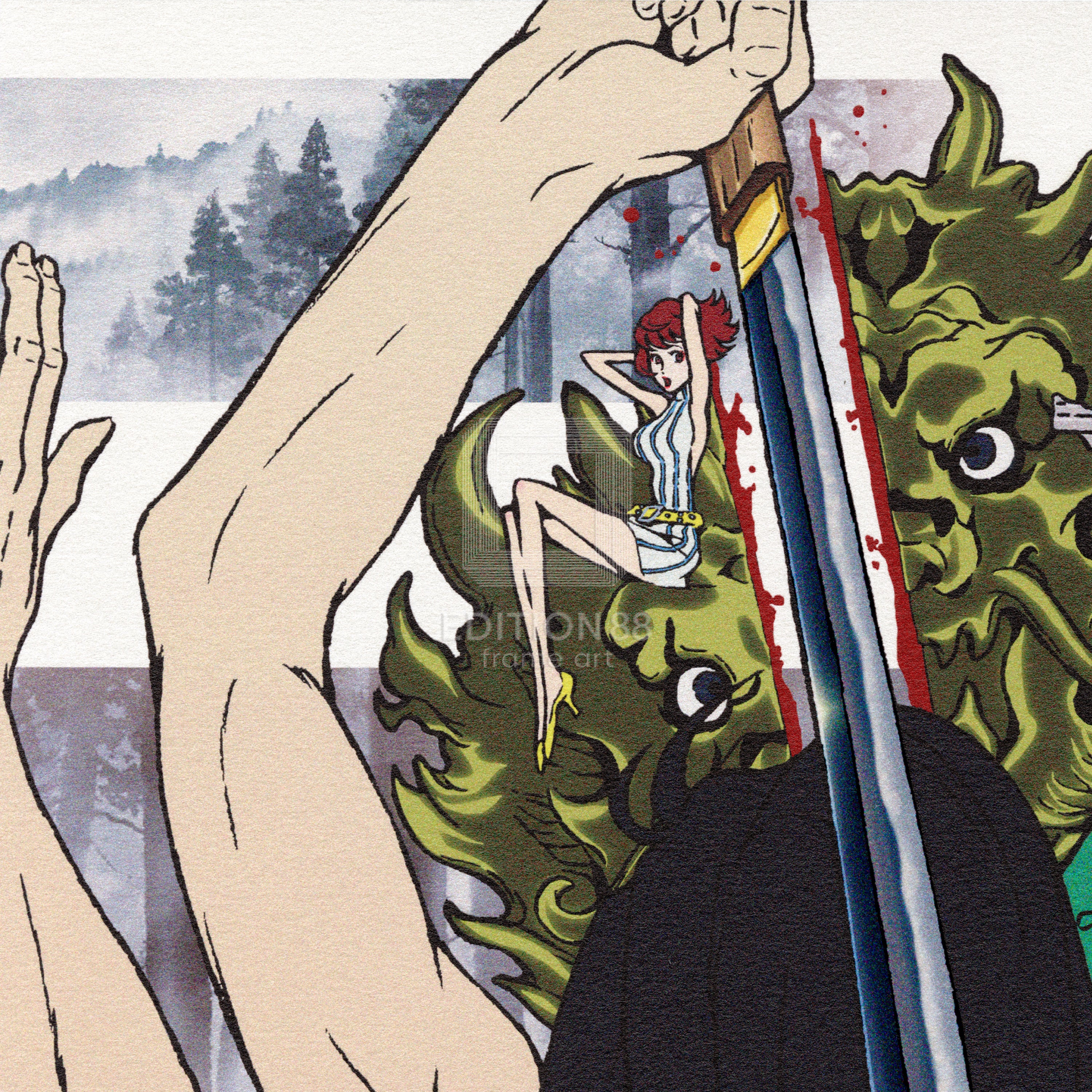 「LUPIN THE ⅢRD」88グラフ3『血煙の石川五ェ門』(落款入り/限定300枚)