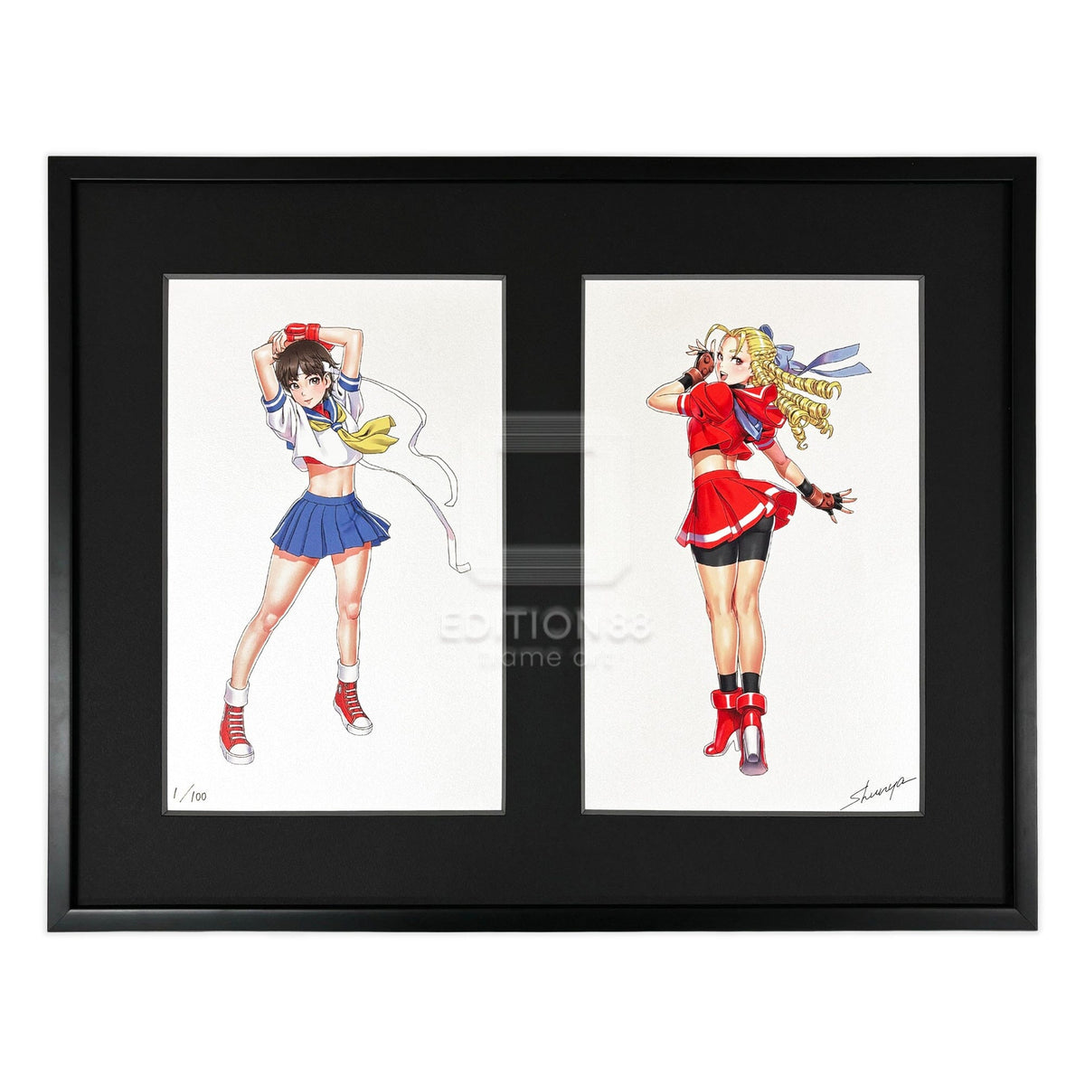STREET FIGHTER 美少女」88グラフ さくら＆かりん/ 山下しゅんや(直筆 