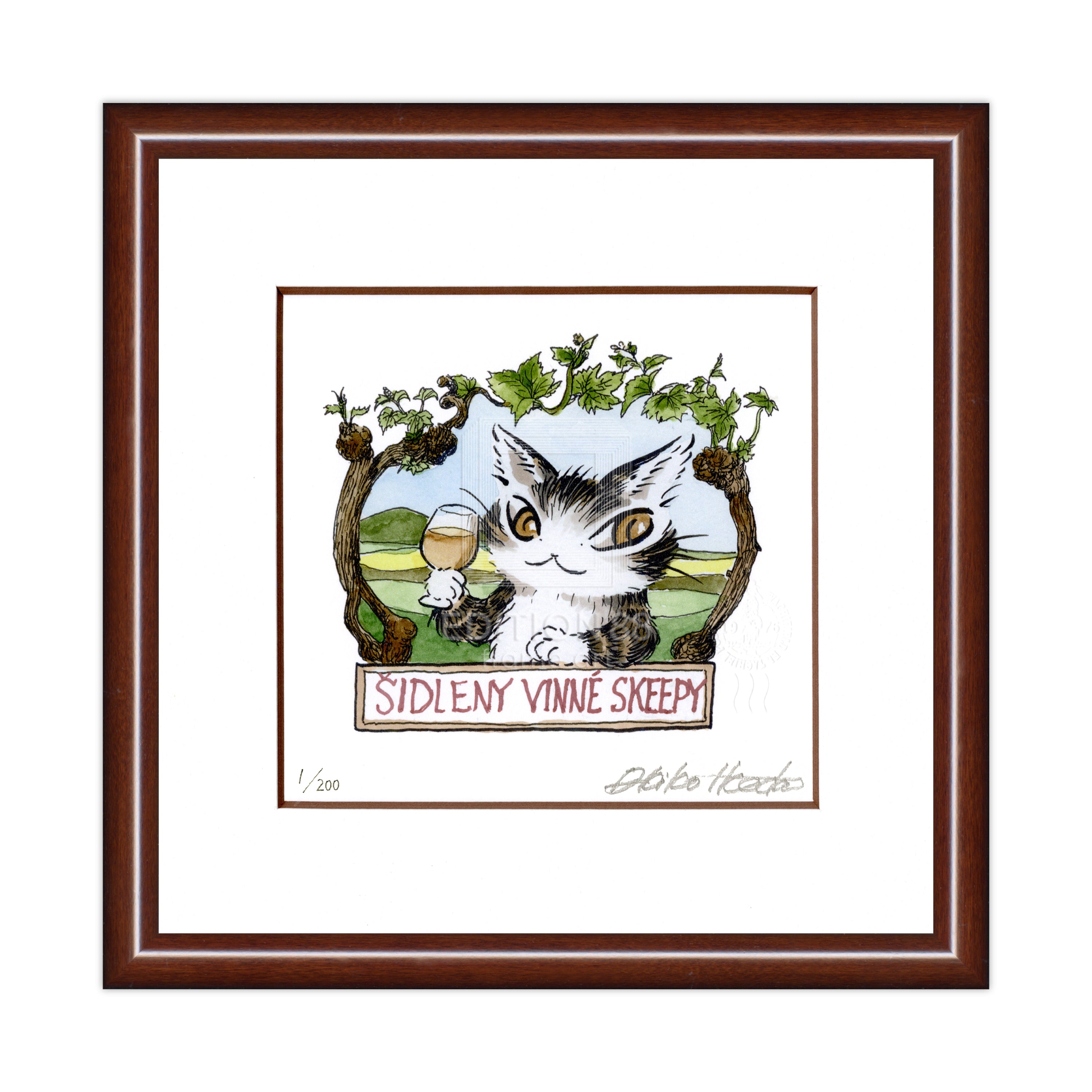 猫のダヤン 88グラフ「小さなワインの村」/池田あきこ（直筆サイン入り/限定200枚）