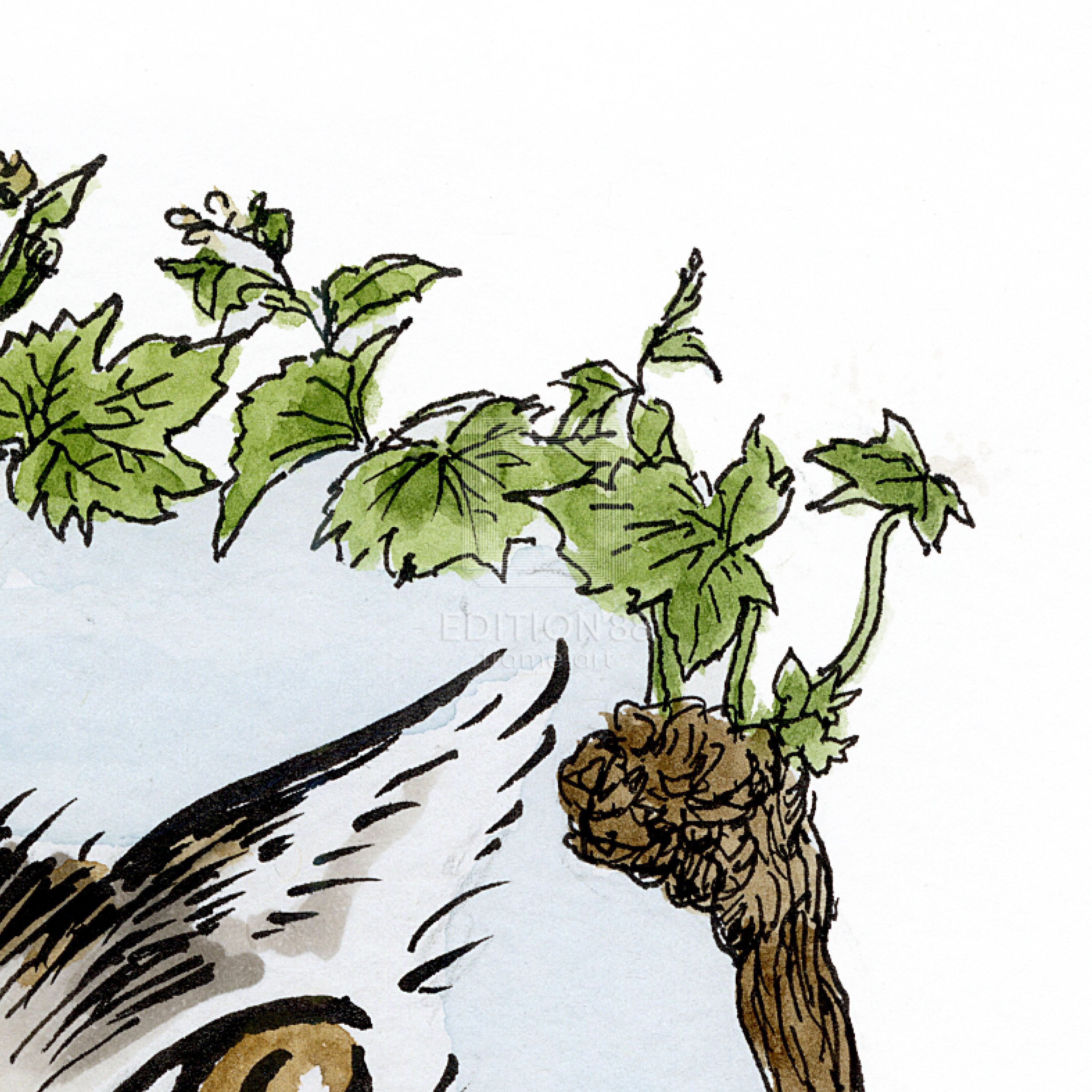 猫のダヤン 88グラフ「小さなワインの村」/池田あきこ（直筆サイン入り/限定200枚）