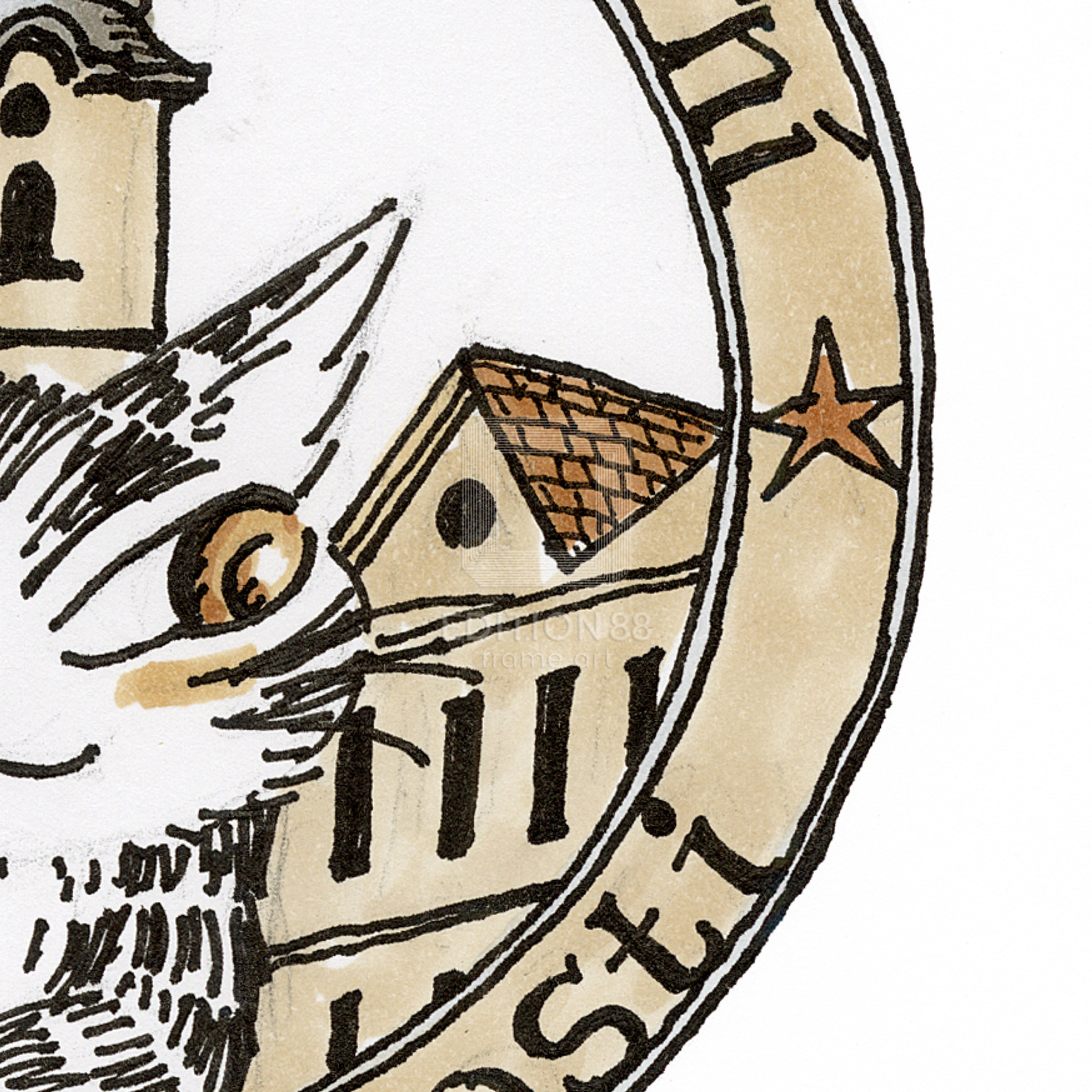 猫のダヤン 88グラフ「修道院のビール祭り」/池田あきこ（直筆サイン入り/限定200枚）