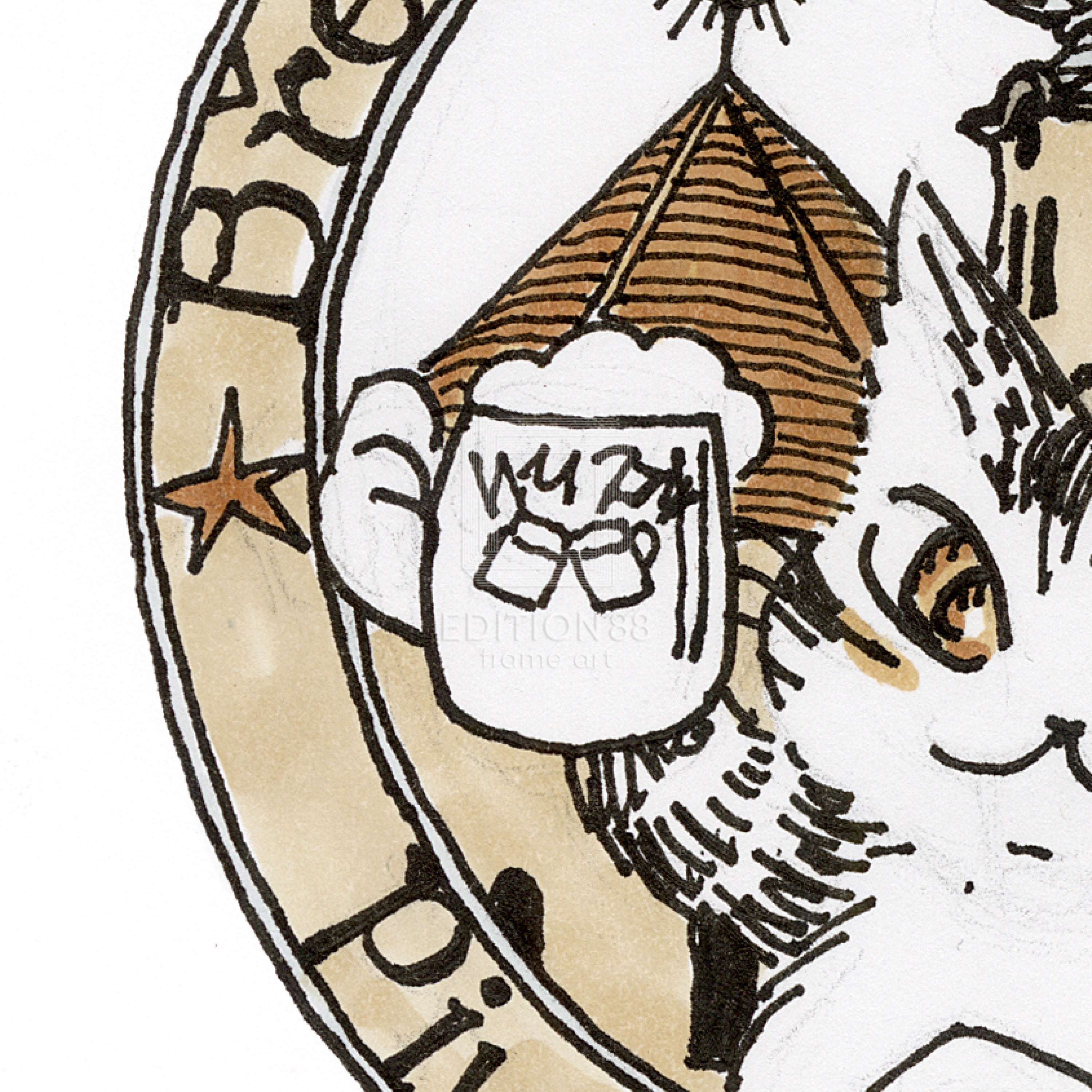 猫のダヤン 88グラフ「修道院のビール祭り」/池田あきこ（直筆サイン入り/限定200枚）