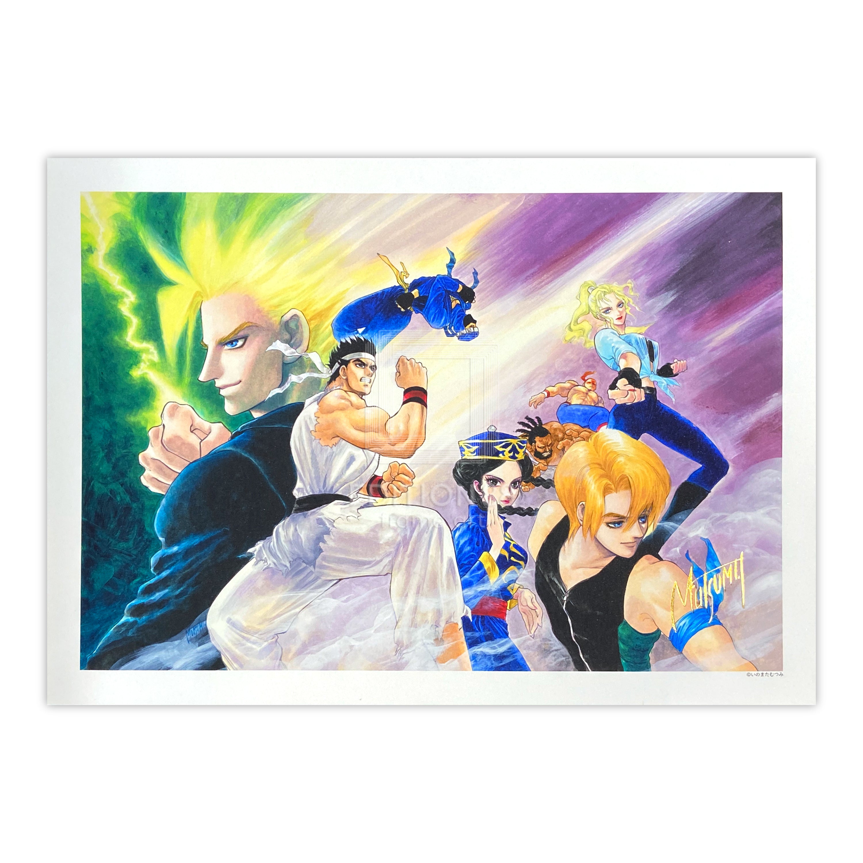 美術品・絵画・戦国騎馬軍団・額入り 88グラフ「Green&Purple」/いのまたむつみ（箔押しサイン入り）