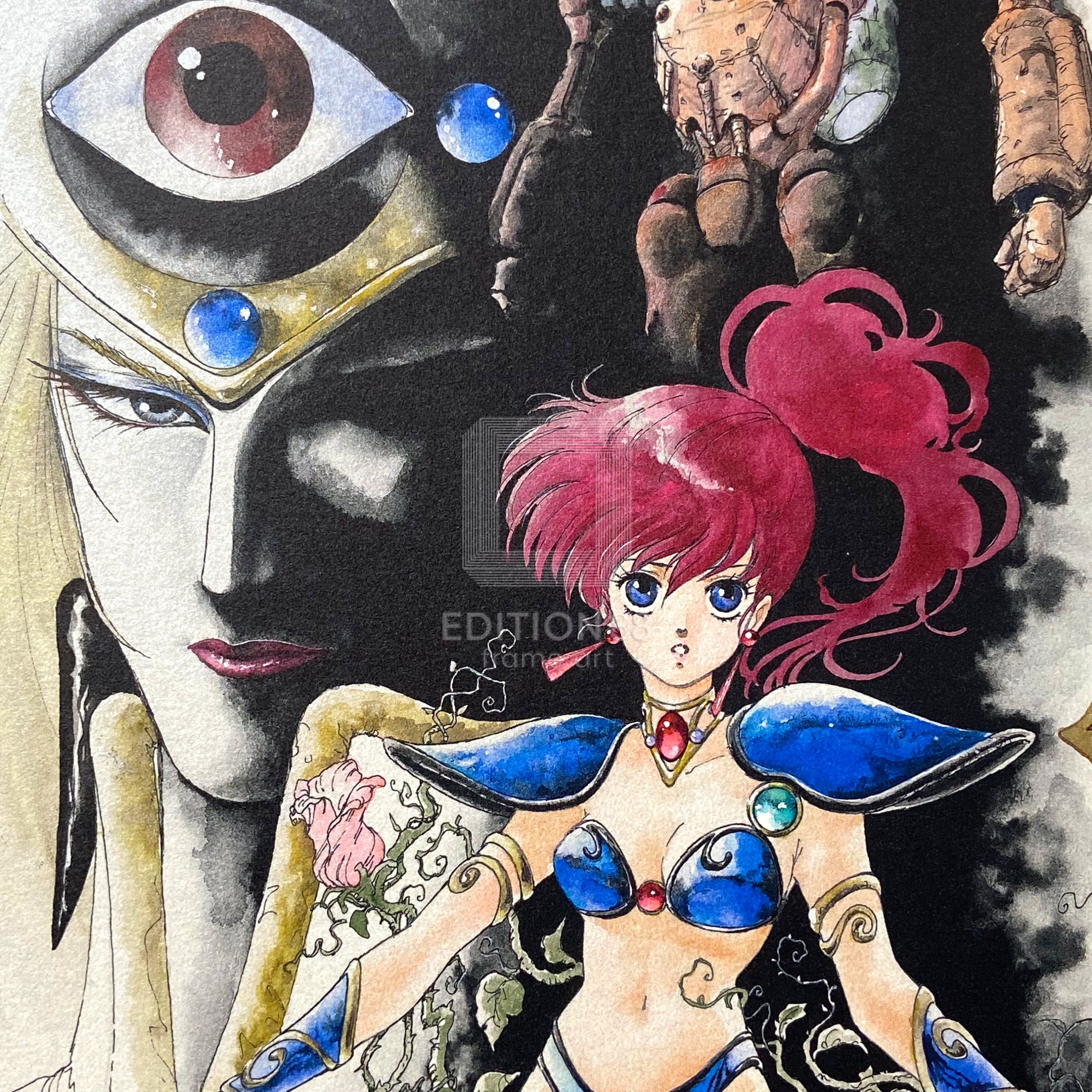 幻夢戦記レダ  いのまたむつみ　看板　No.入り 幻夢戦記レダ」88グラフ3 プラチナ版/いのまたむつみ（箔押しサイン入り）