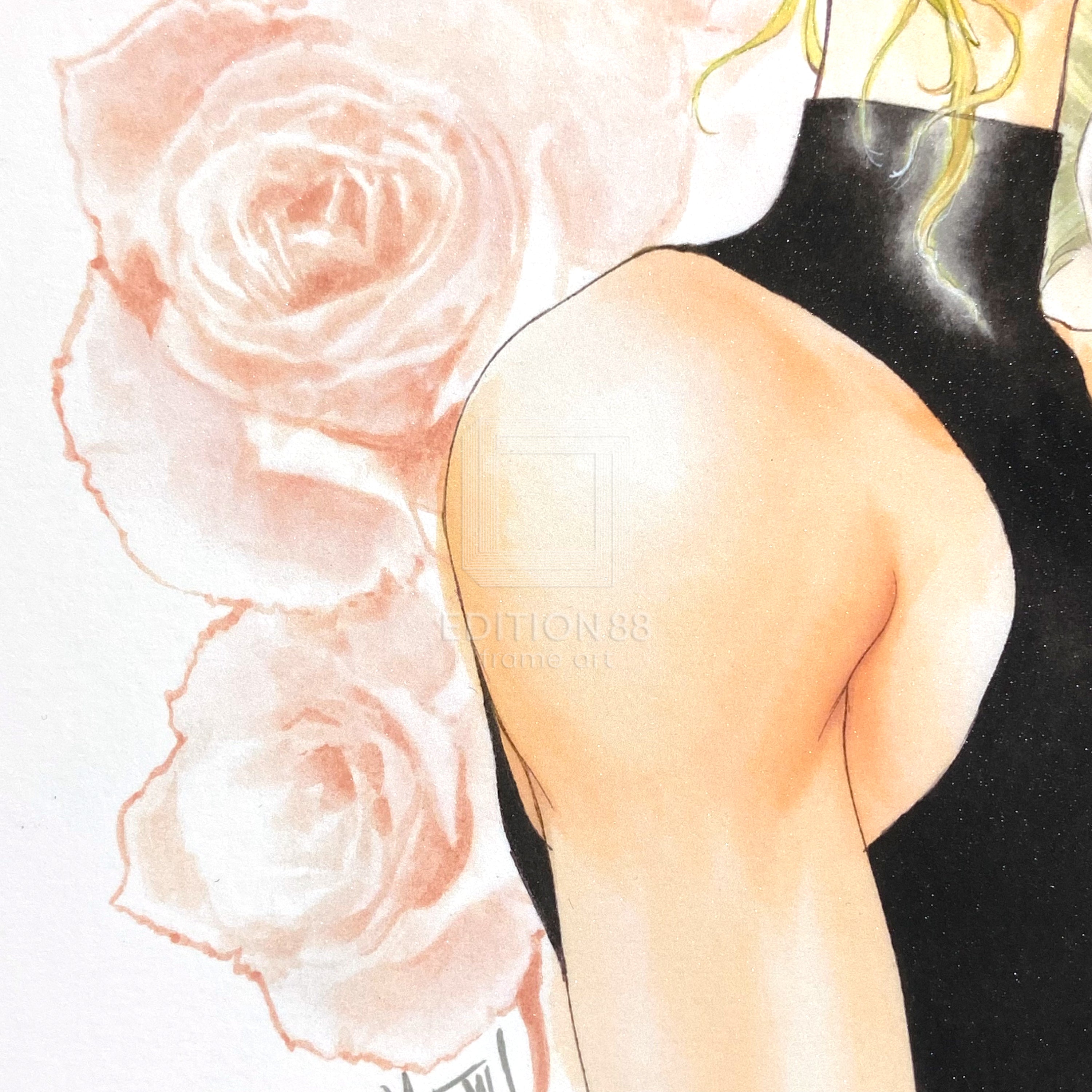 88グラフ「Pink Rose」/いのまたむつみ（箔押しサイン入り）