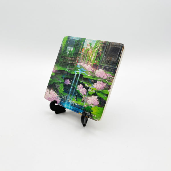 アートタイル「渋谷地下迷宮幻想 桜」/東京幻想 アートタイル（コースター） Edition88 