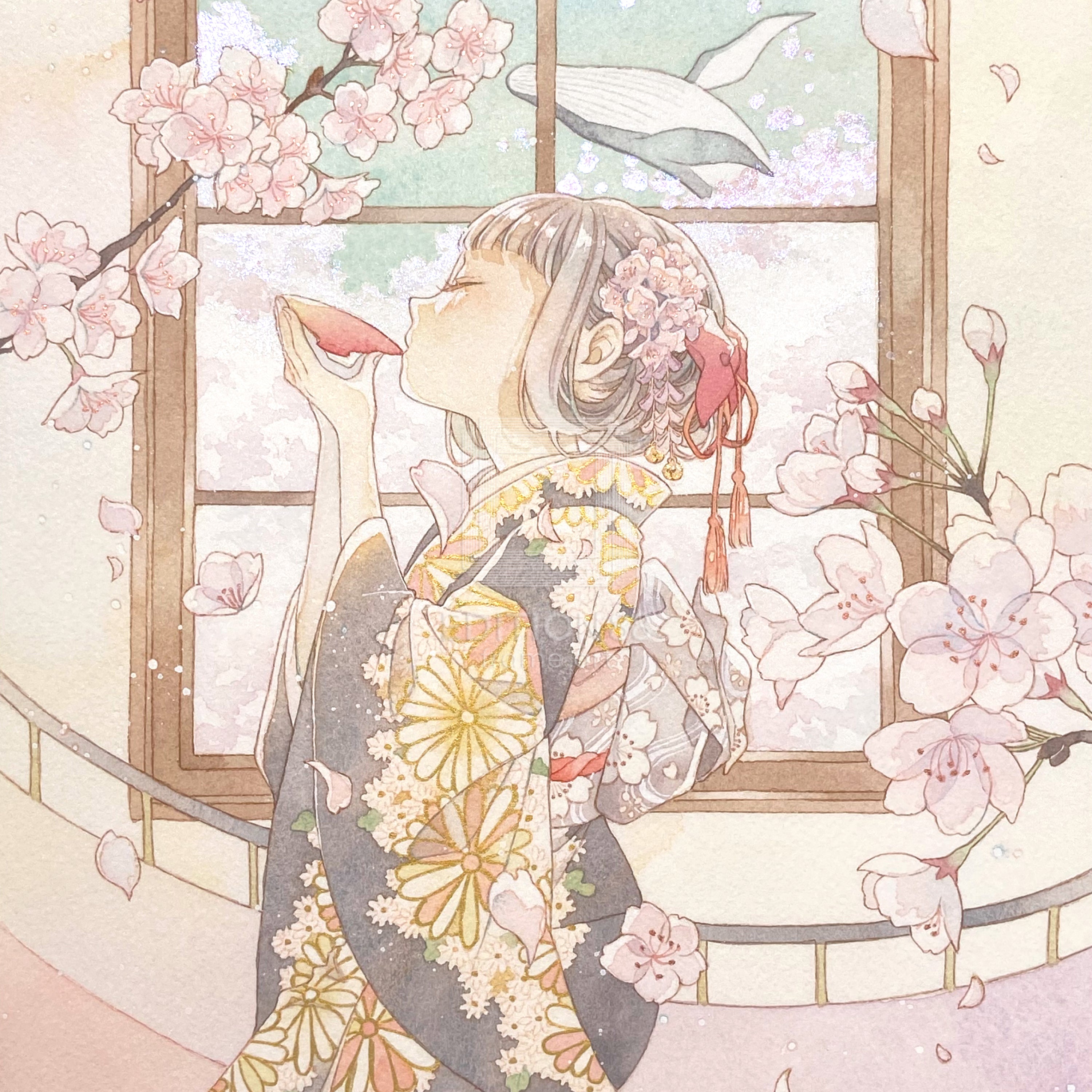 88グラフ5 『花見酒』 プラチナ版 / 友風子（直筆サイン＆作家手彩入り/限定8枚）