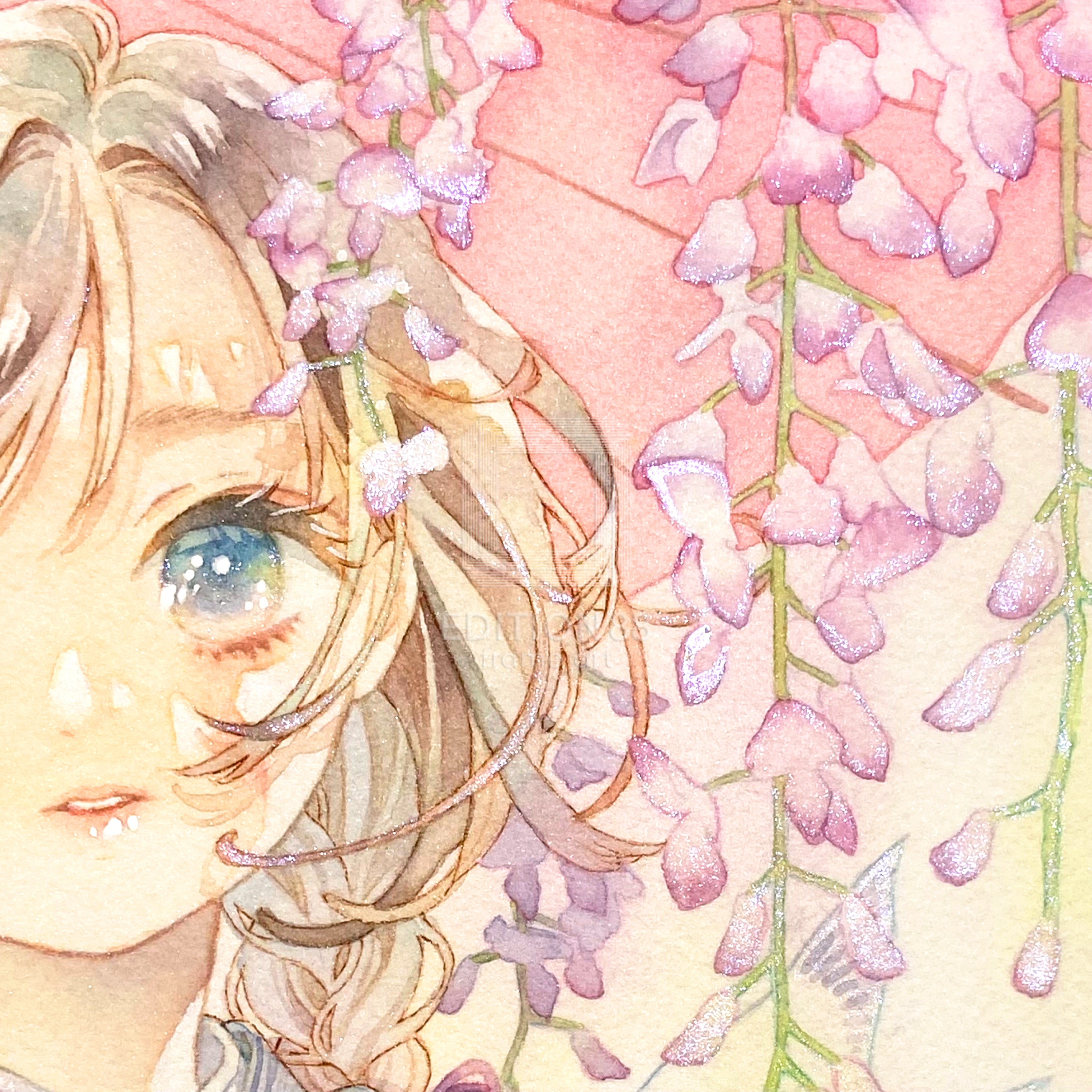藤ちょこ イラスト展 藤色巡り アクリルブロック「6600年後の春に