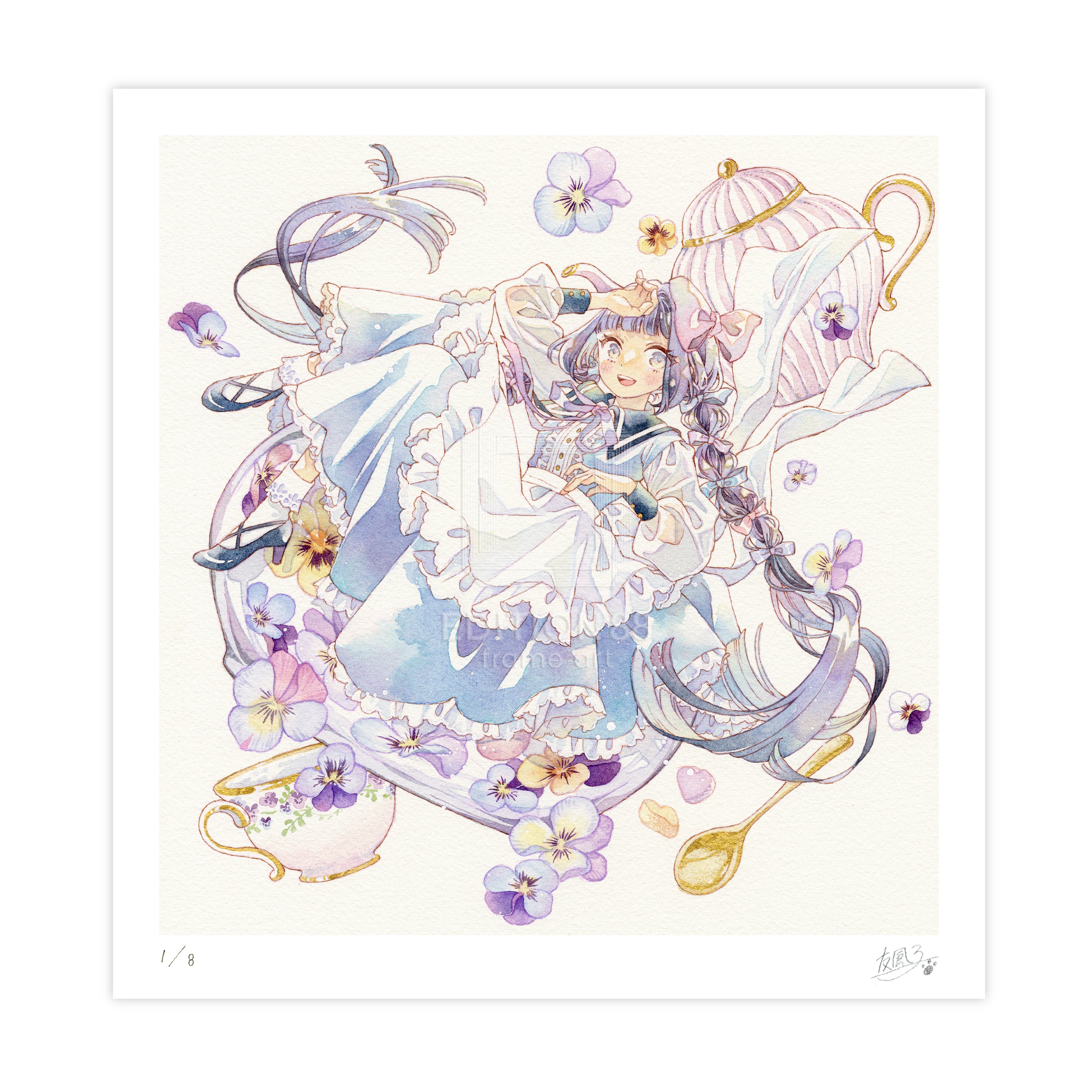 88グラフ8 『お茶会と砂糖漬け』 プラチナ版 / 友風子（直筆サイン＆作家手彩入り/限定8枚）