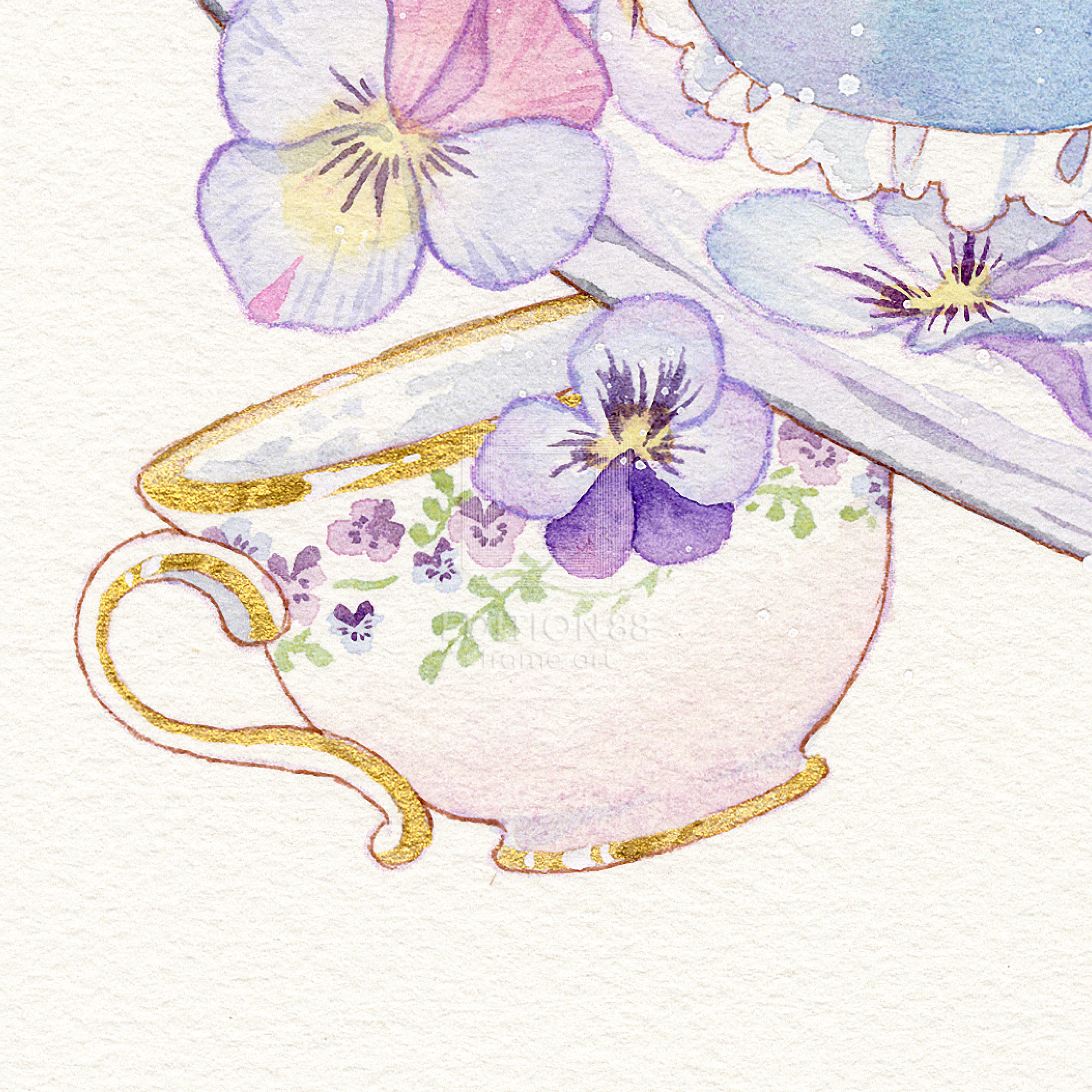 88グラフ8 『お茶会と砂糖漬け』 プラチナ版 / 友風子（直筆サイン＆作家手彩入り/限定8枚）