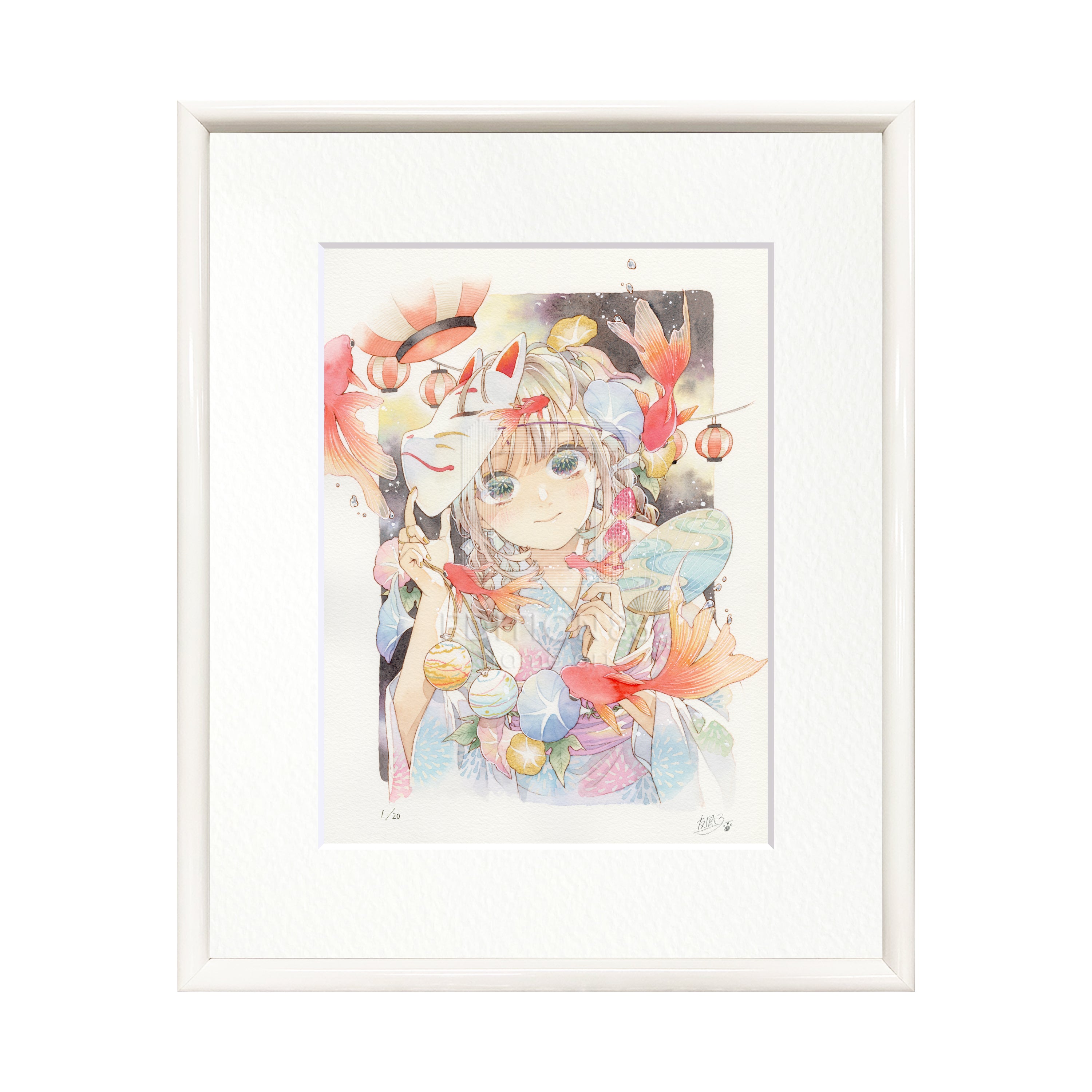 絵　新品【夏】【冬】　中古【春】【秋】 88グラフ11『夏祭り』 / 友風子（直筆サイン・工房手彩入り/限定20枚）