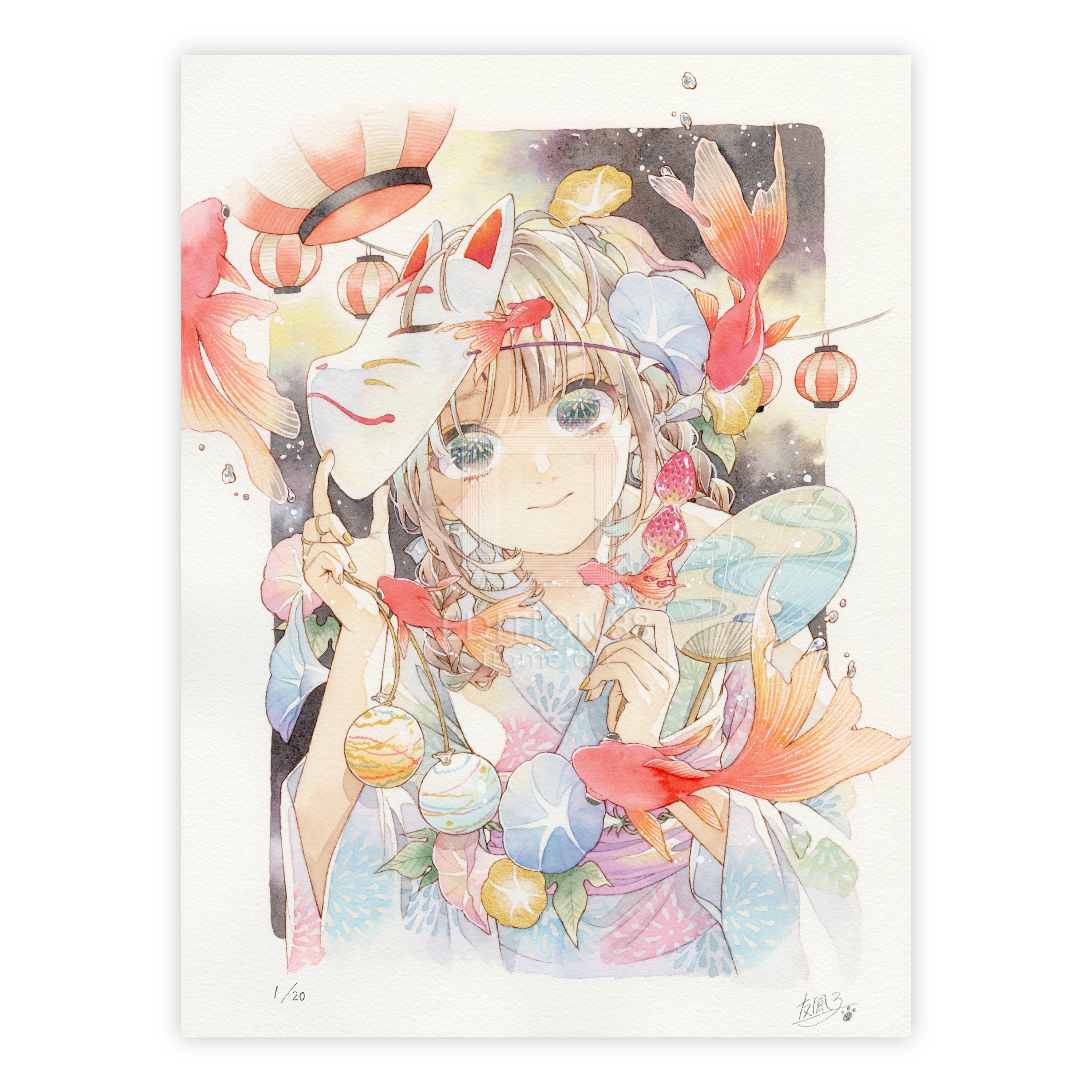 「柿図」油彩 F6 サイン有りKoiso Amazon.com: Artery8 Two Japanese Koi Carp Fish Bright Watercolour