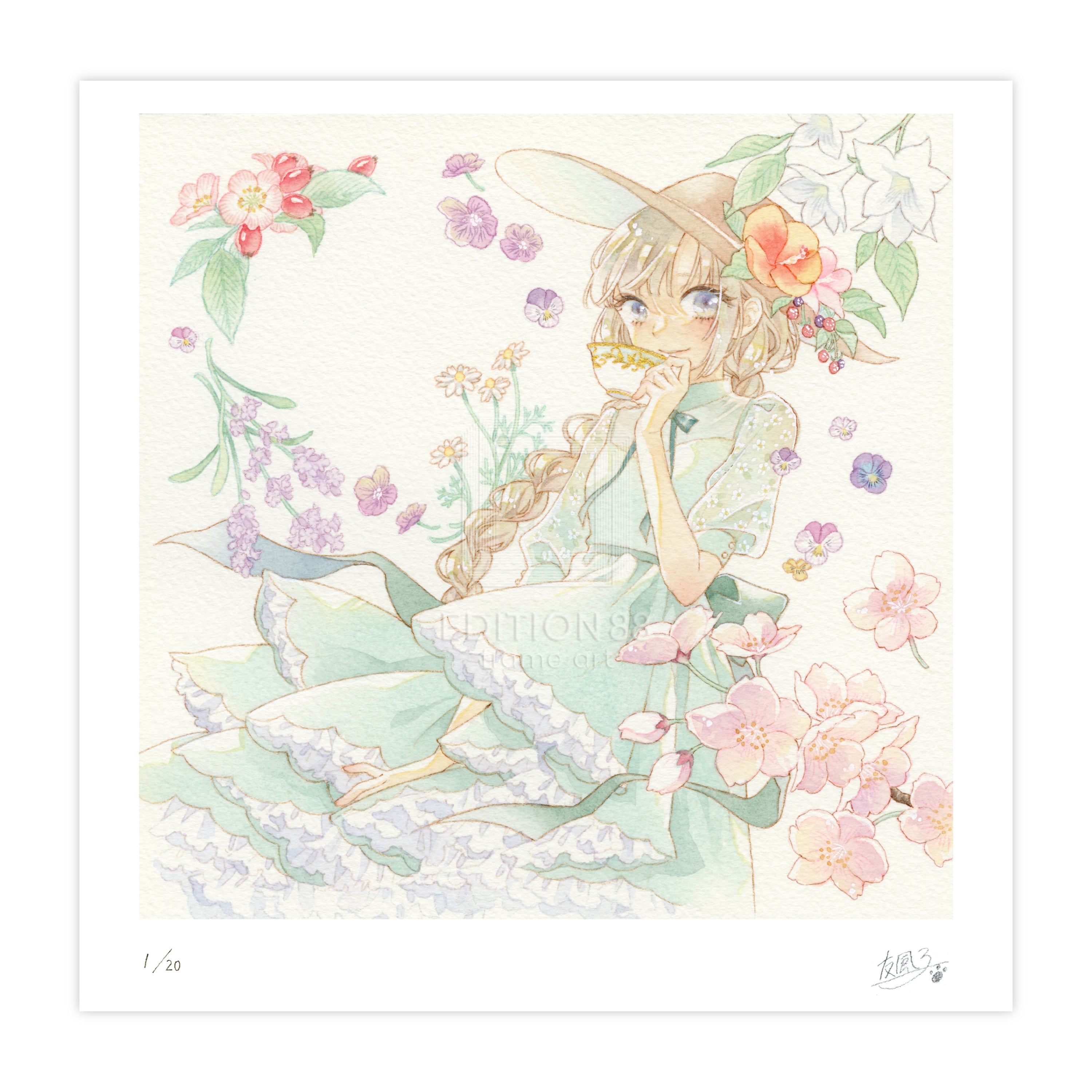 88グラフ16 『Tea Time』 / 友風子（直筆サイン・工房手彩入り/限定20枚）